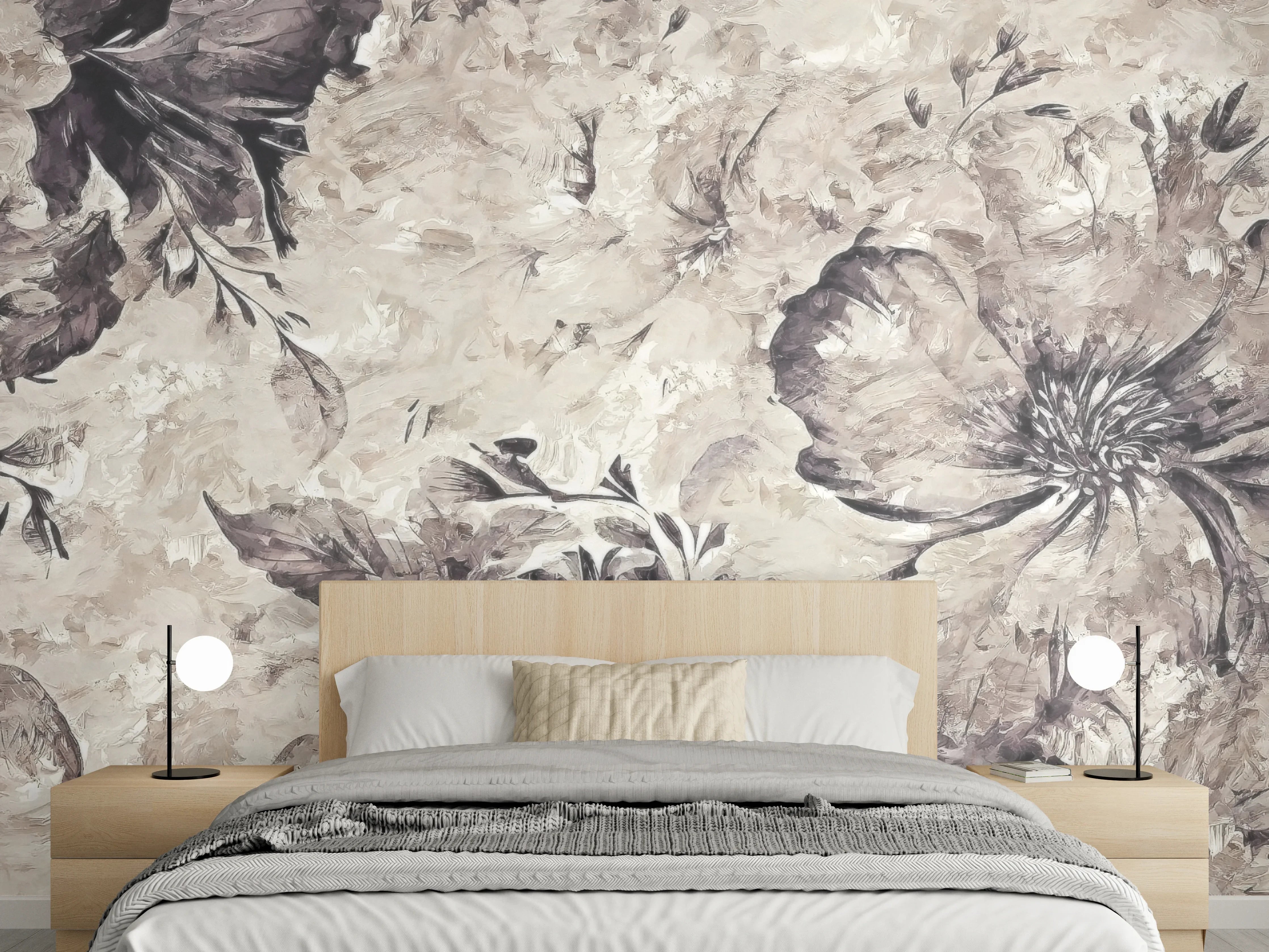 Wandverkleidung Schlafzimmer - Gemälde - Büsche