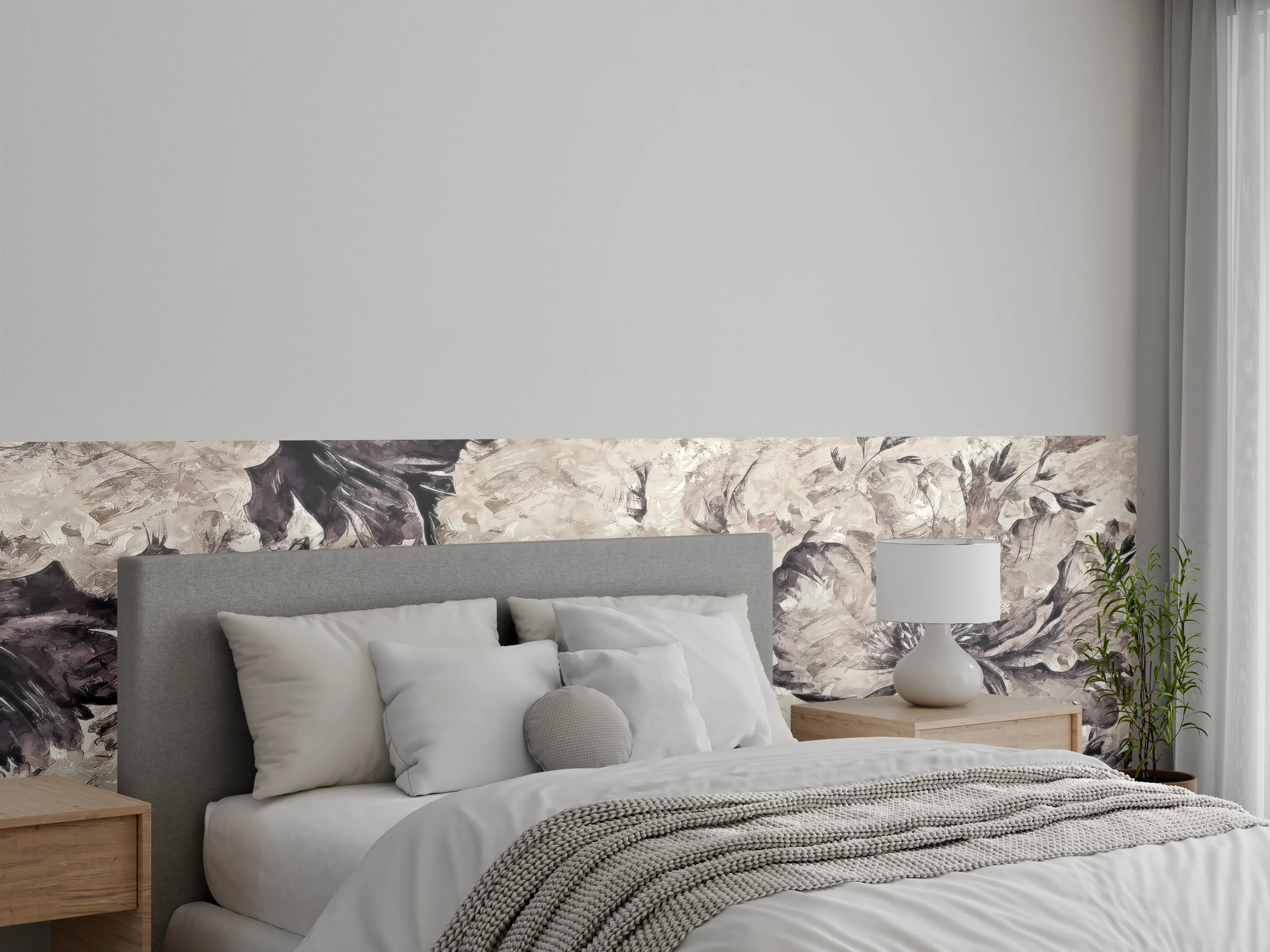 Wandverkleidung Schlafzimmer - Gemälde - Büsche