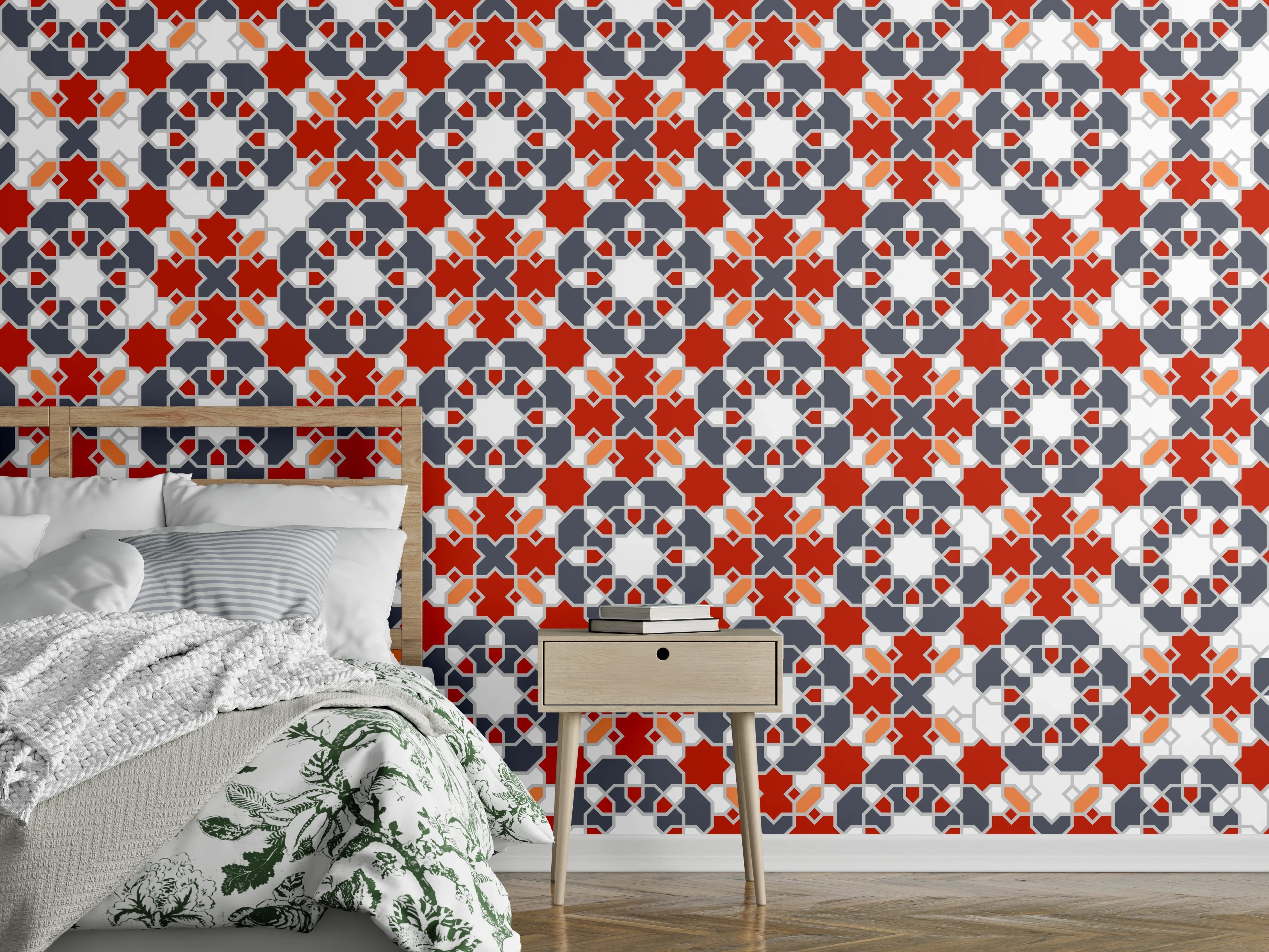 Wandverkleidung Schlafzimmer - Geometrische Fliesen