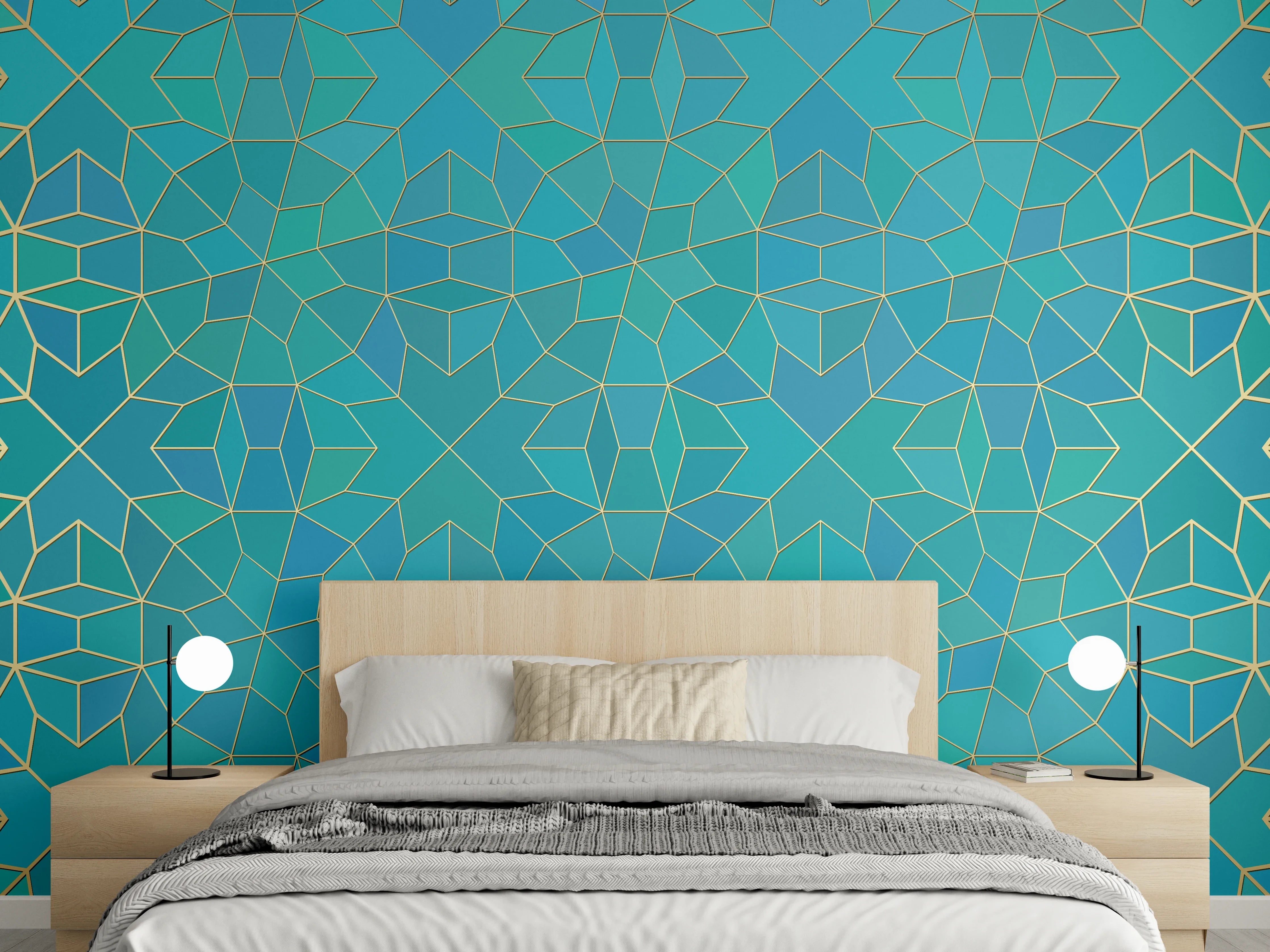 Wandverkleidung Schlafzimmer - Geometrische Muster