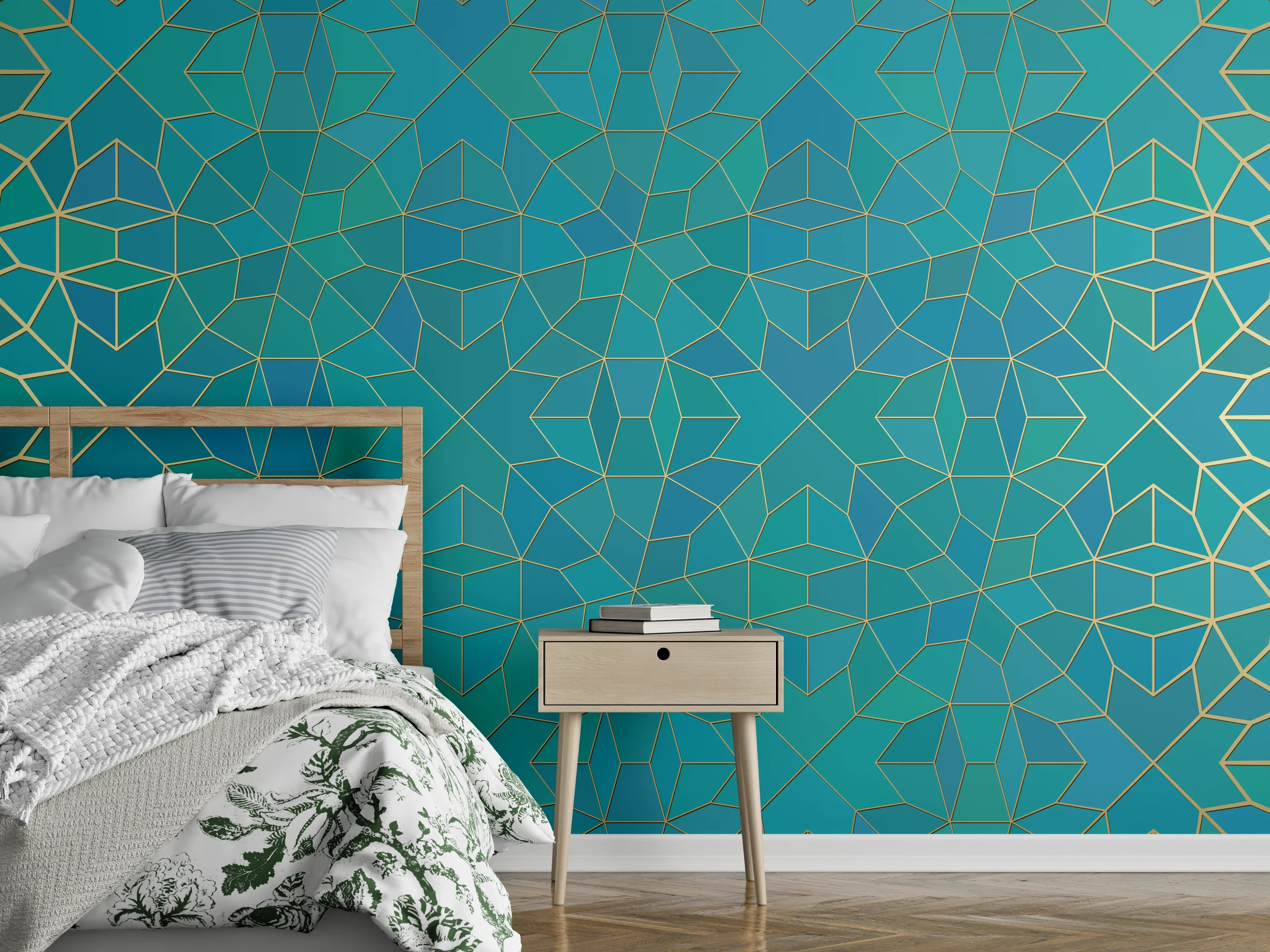 Wandverkleidung Schlafzimmer - Geometrische Muster