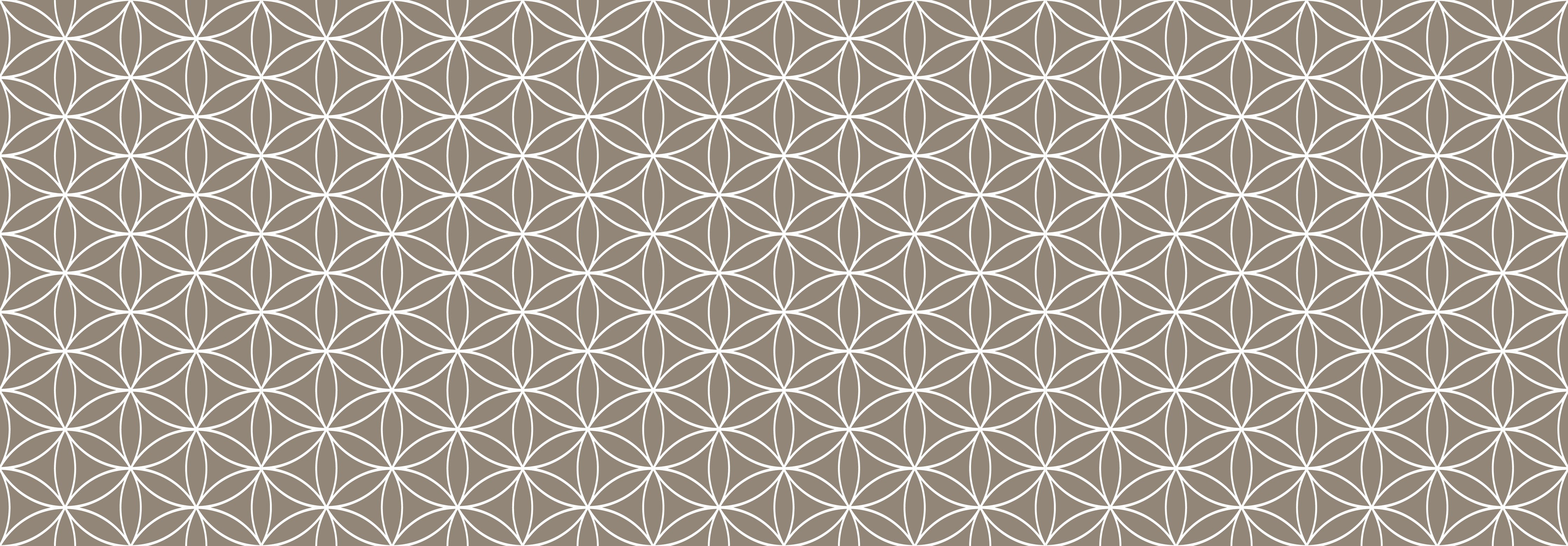 Wandverkleidung Schlafzimmer-Geometrisches Blumenmuster in Beige-Weiß