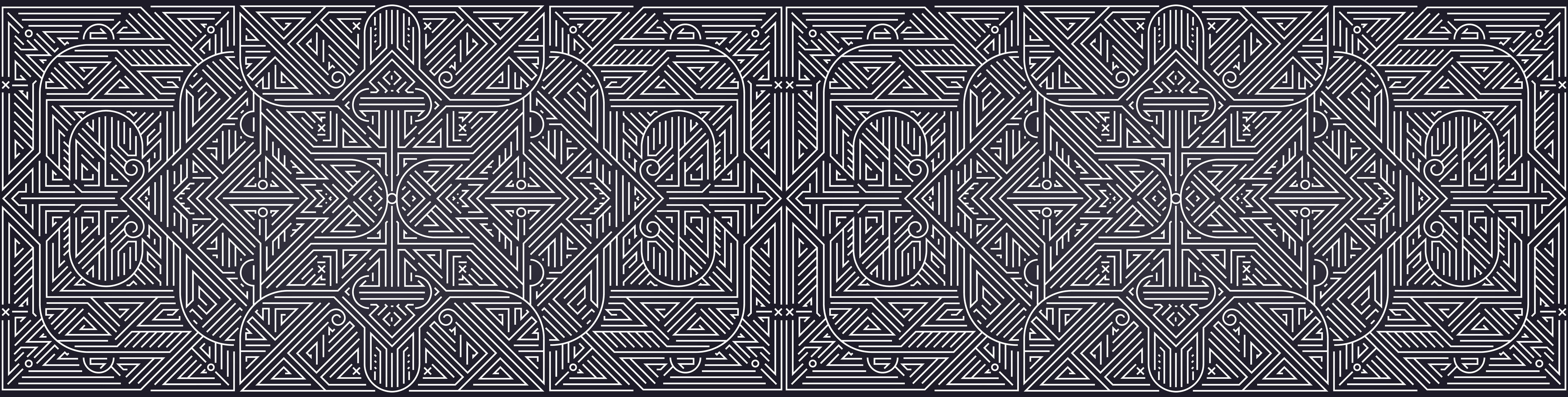 Wandverkleidung Schlafzimmer-Geometrisches Muster in Dunkeltönen