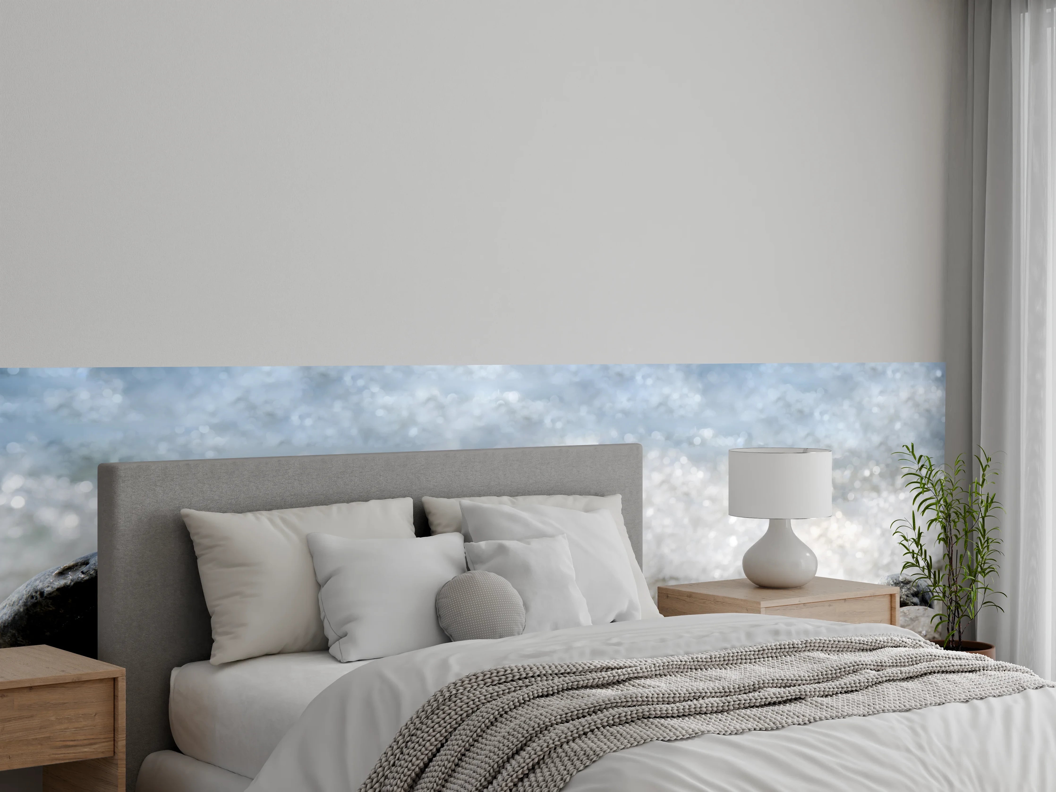 Wandverkleidung Schlafzimmer - Glaskugel am Strand