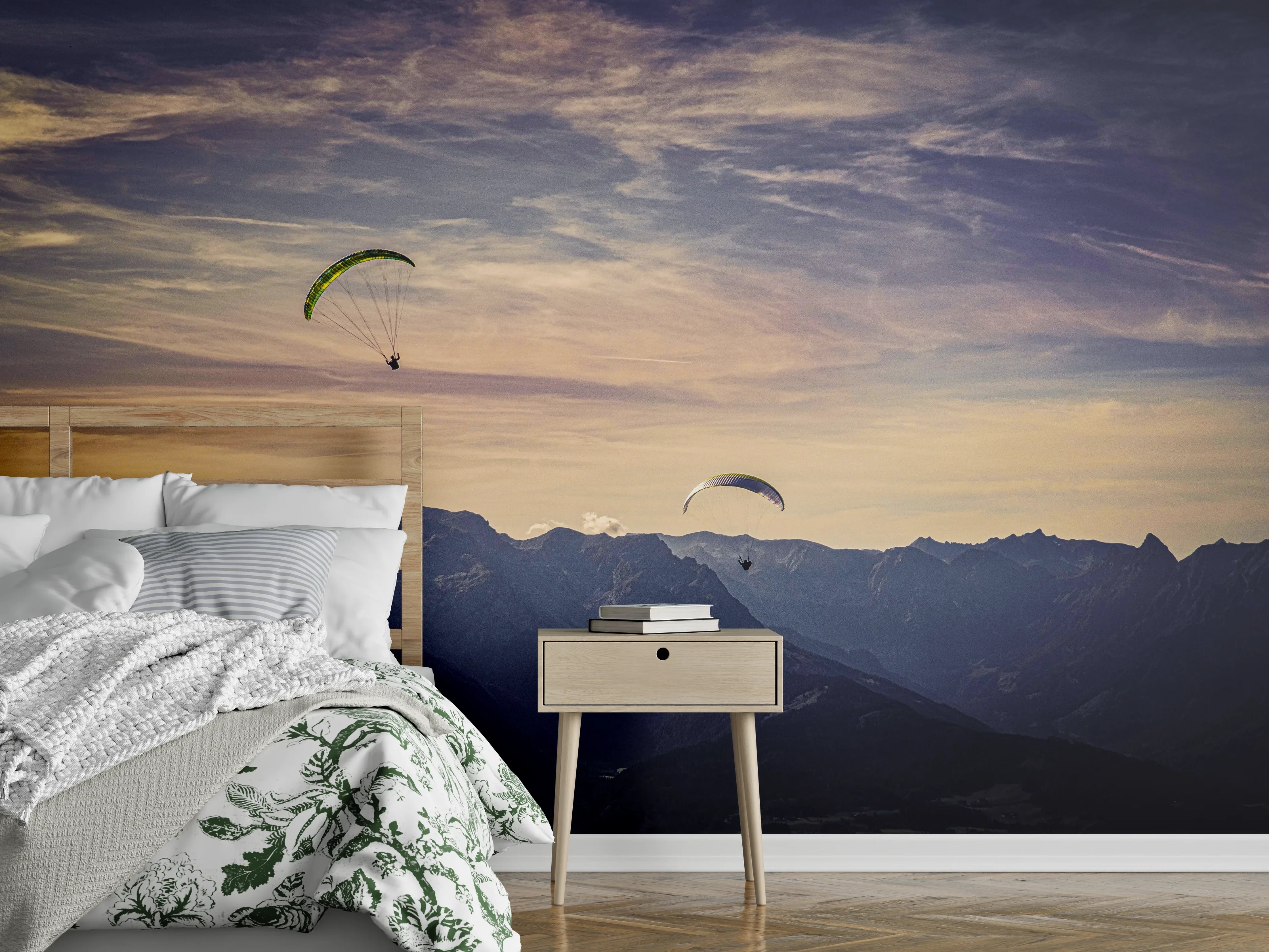 Wandverkleidung Schlafzimmer - Gleitschirmfliegen in Österreich