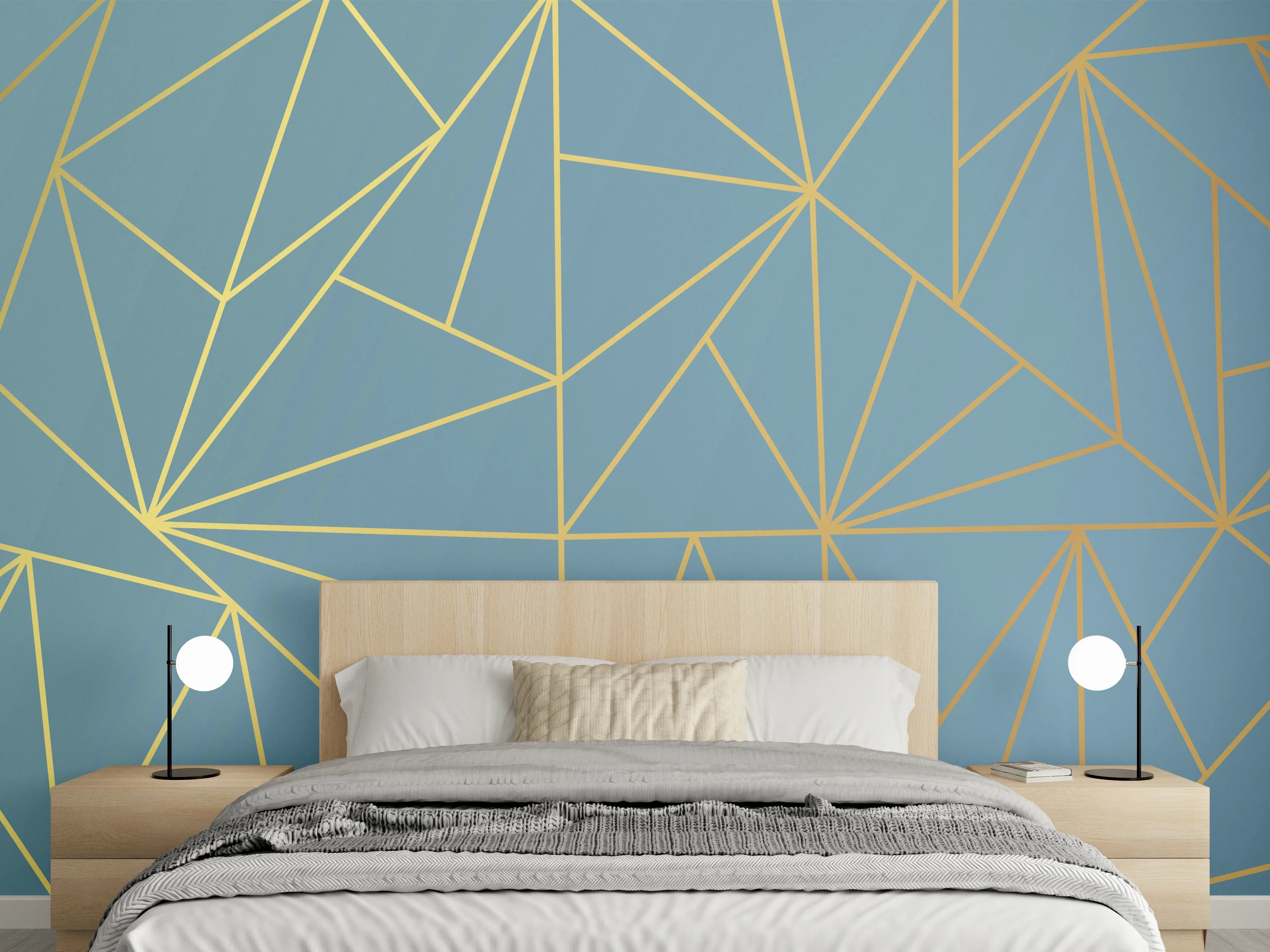 Wandverkleidung Schlafzimmer - GoldLine Geometrische Kunst