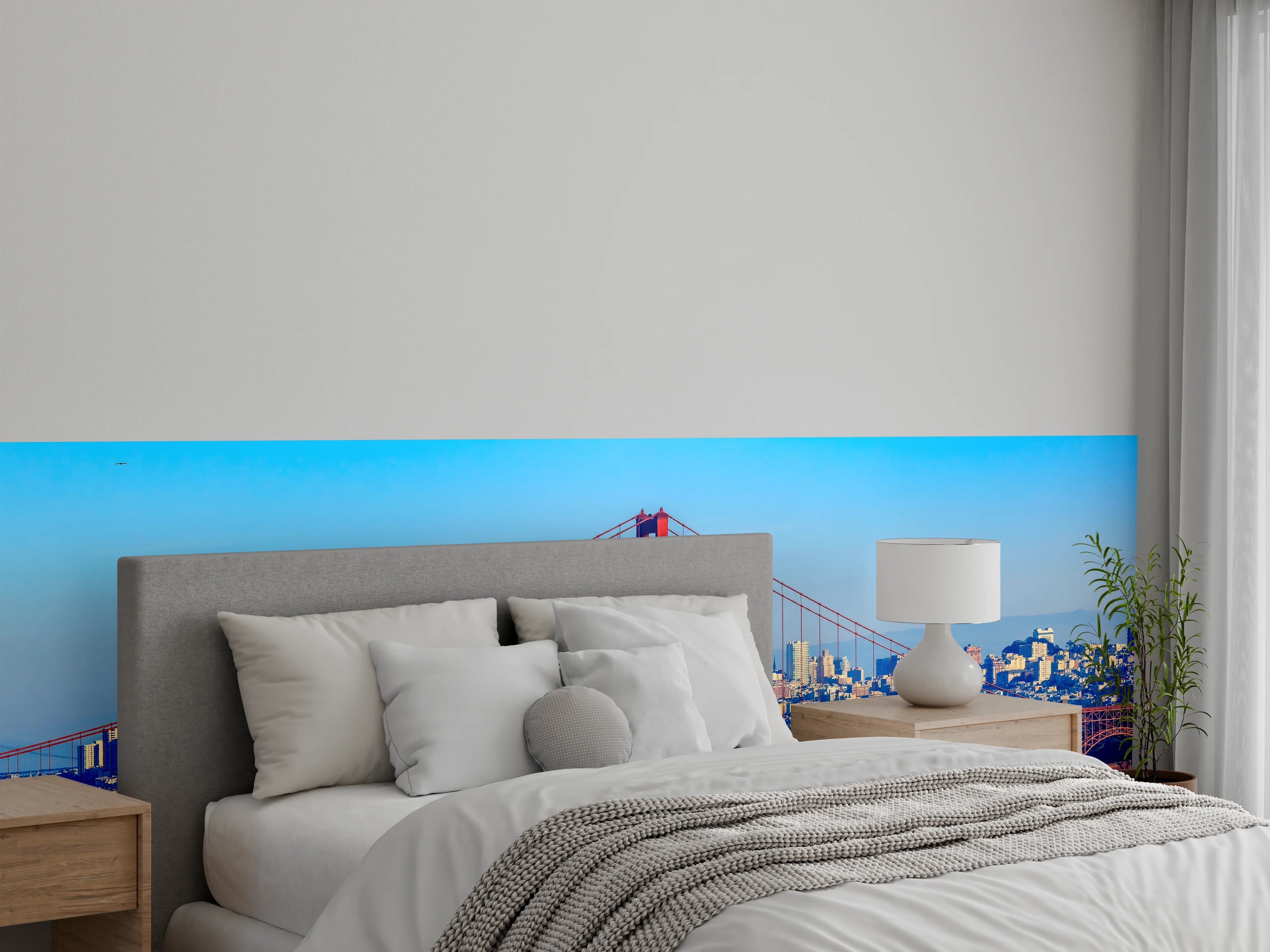 Wandverkleidung Schlafzimmer - Golden Gate Bridge Panorama Skyline