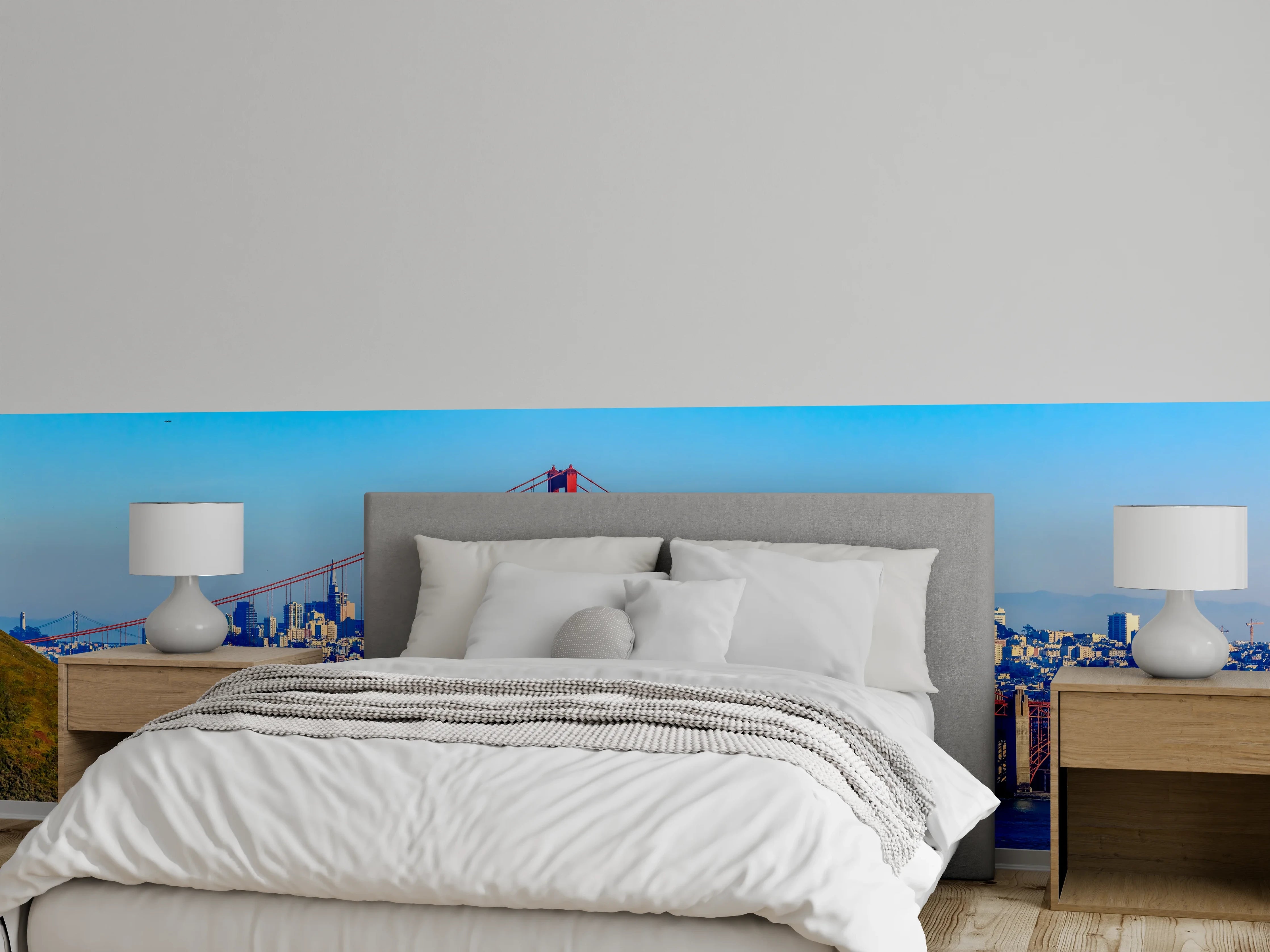 Wandverkleidung Schlafzimmer - Golden Gate Bridge Panorama Skyline
