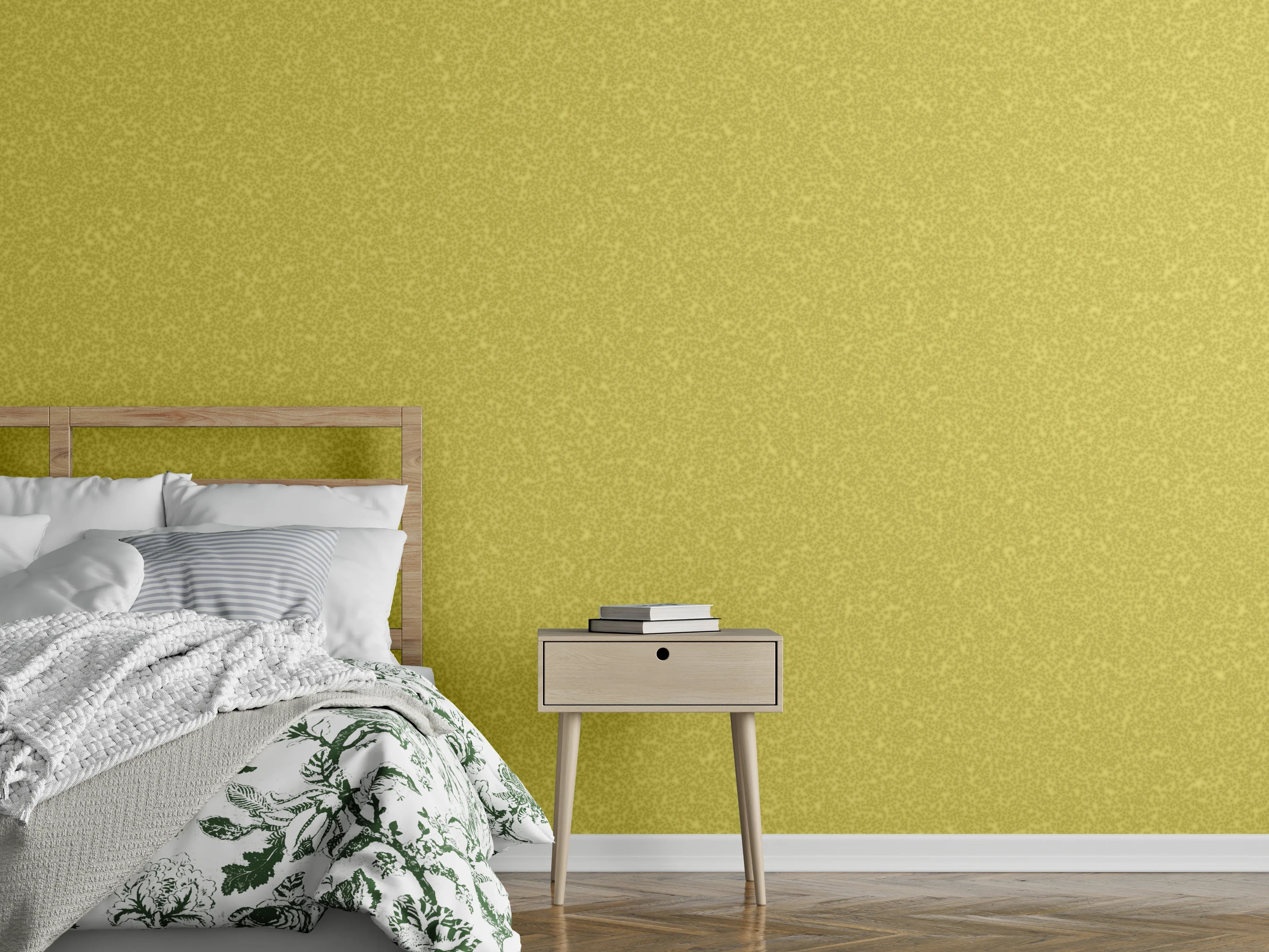 Wandverkleidung Schlafzimmer - Goldene Textur mit Glitzer-Effekt