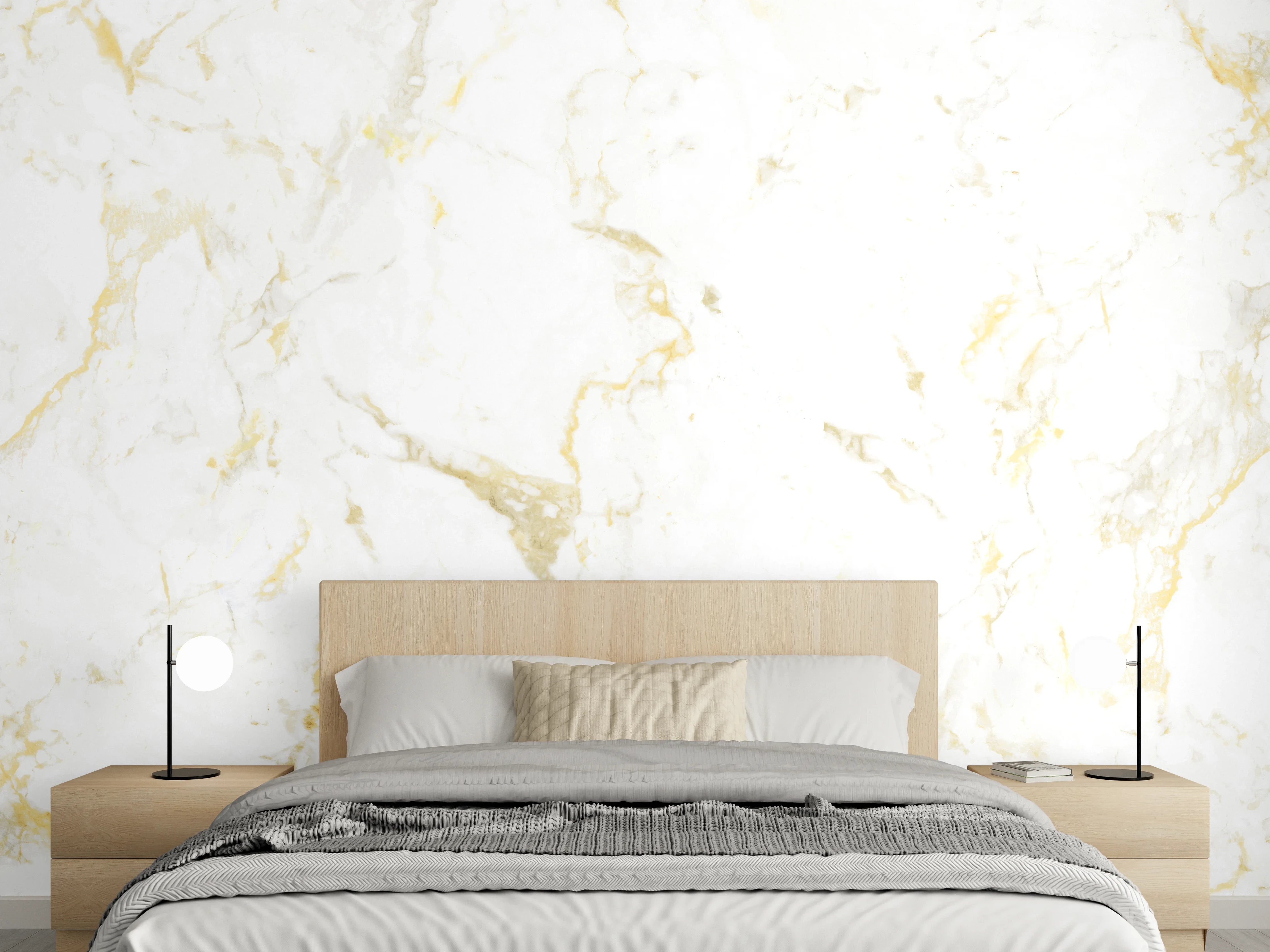 Wandverkleidung Schlafzimmer - Goldmarmor Textur