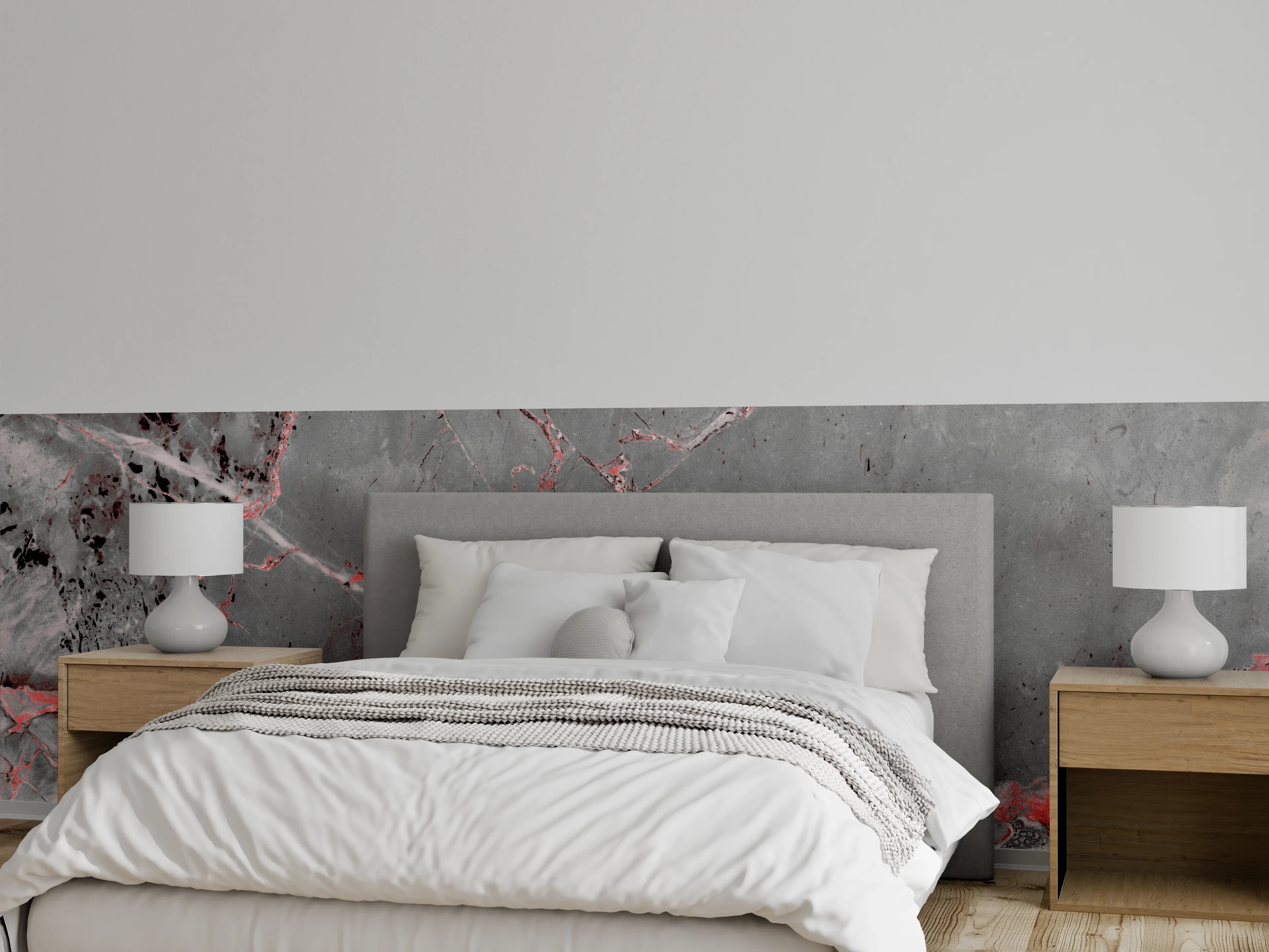 Wandverkleidung Schlafzimmer - Gräulich-rote Marmor Textur