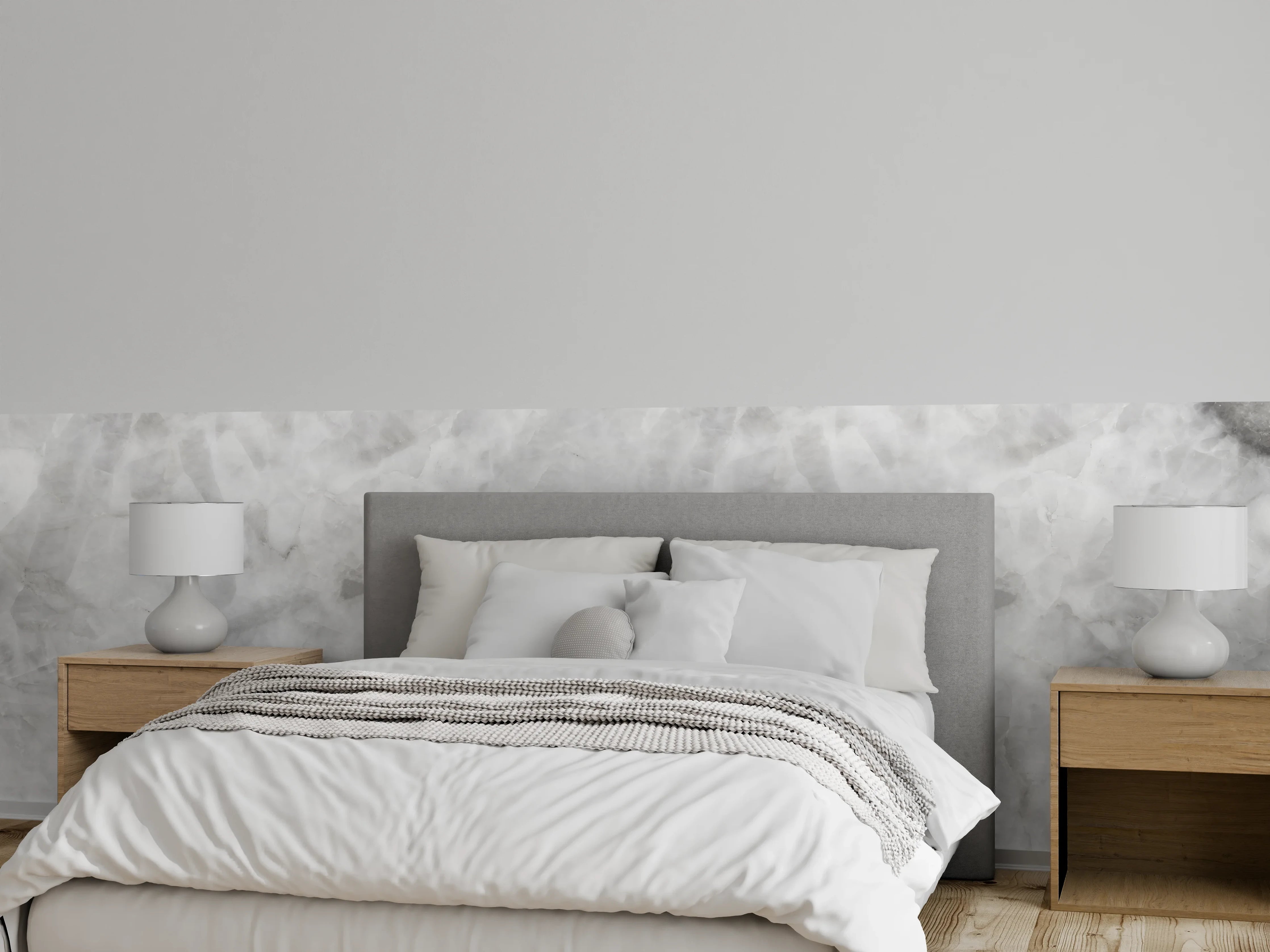 Wandverkleidung Schlafzimmer - Gräuliche Marmor Textur