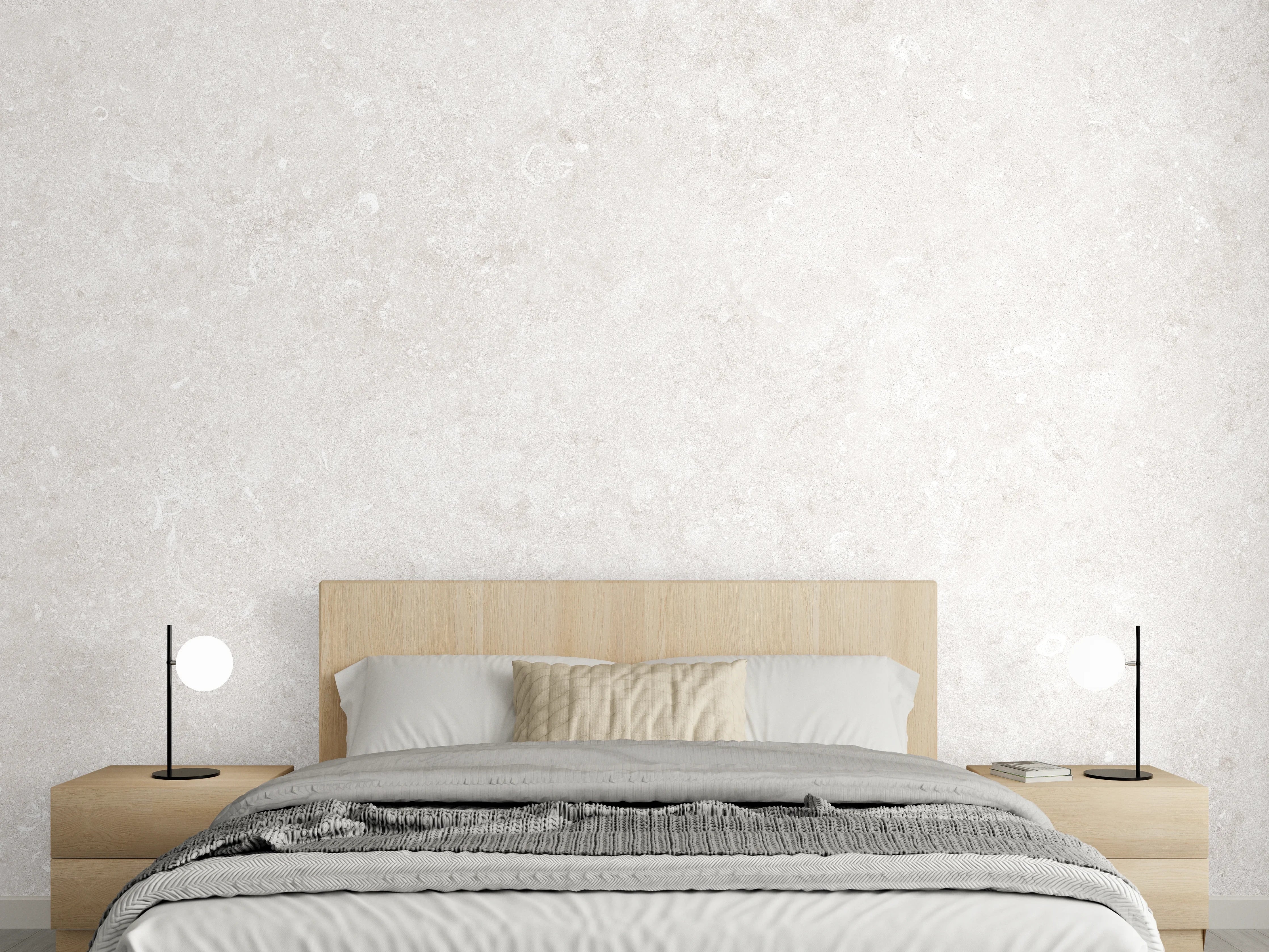 Wandverkleidung Schlafzimmer - Gräuliche Natursteintextur - Marmor