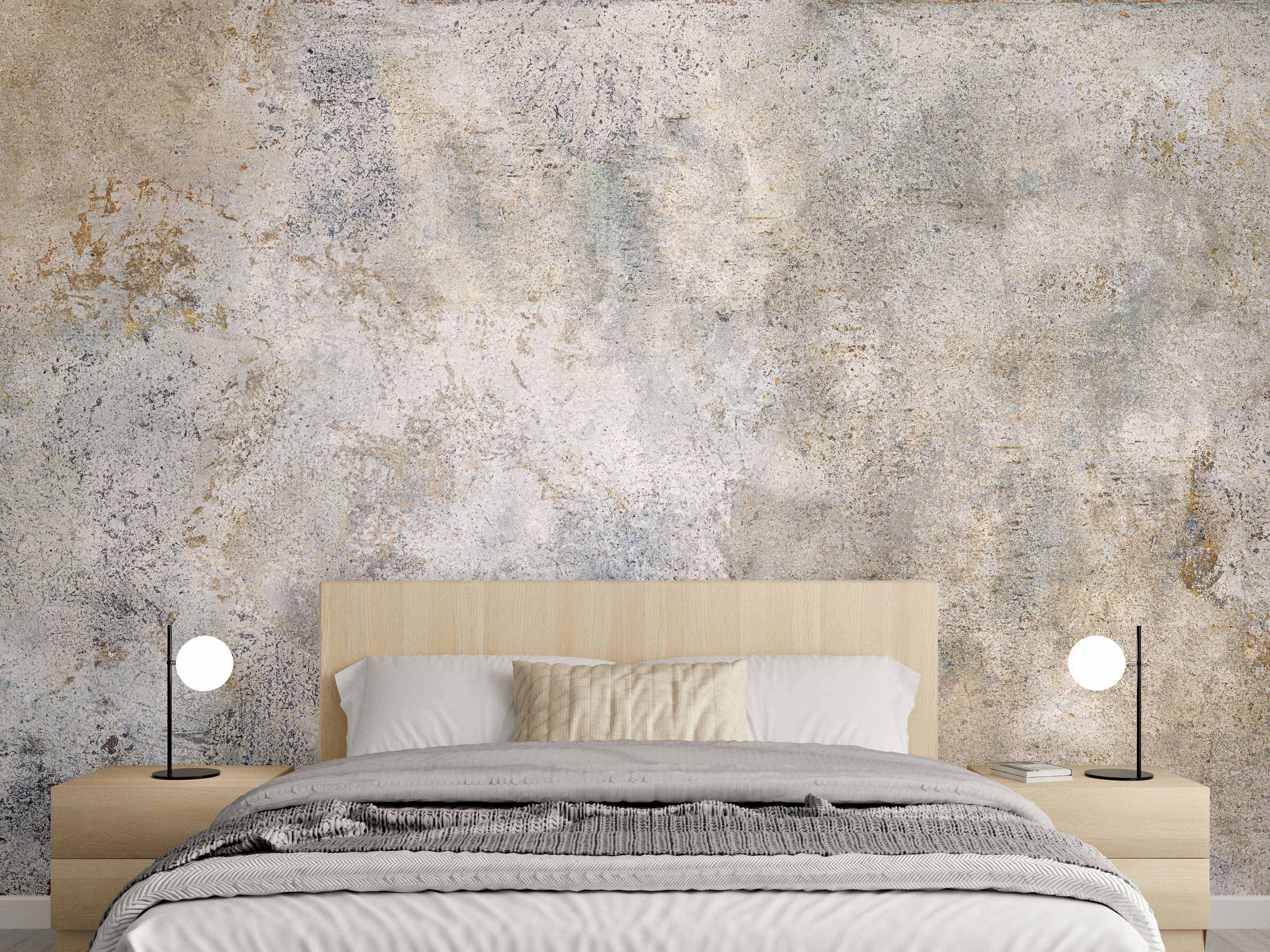 Wandverkleidung Schlafzimmer - Gräuliche Zement Textur