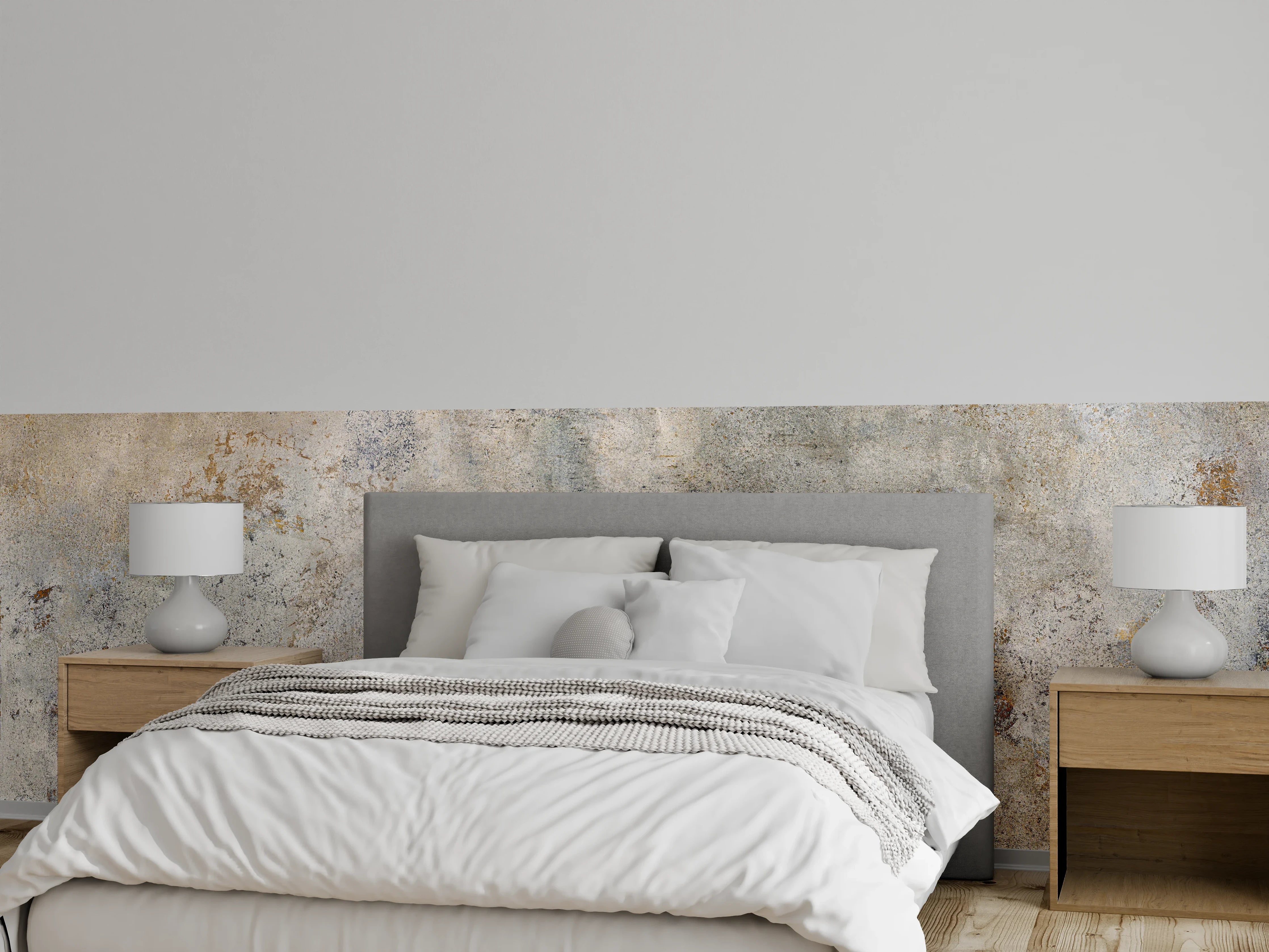 Wandverkleidung Schlafzimmer - Gräuliche Zement Textur