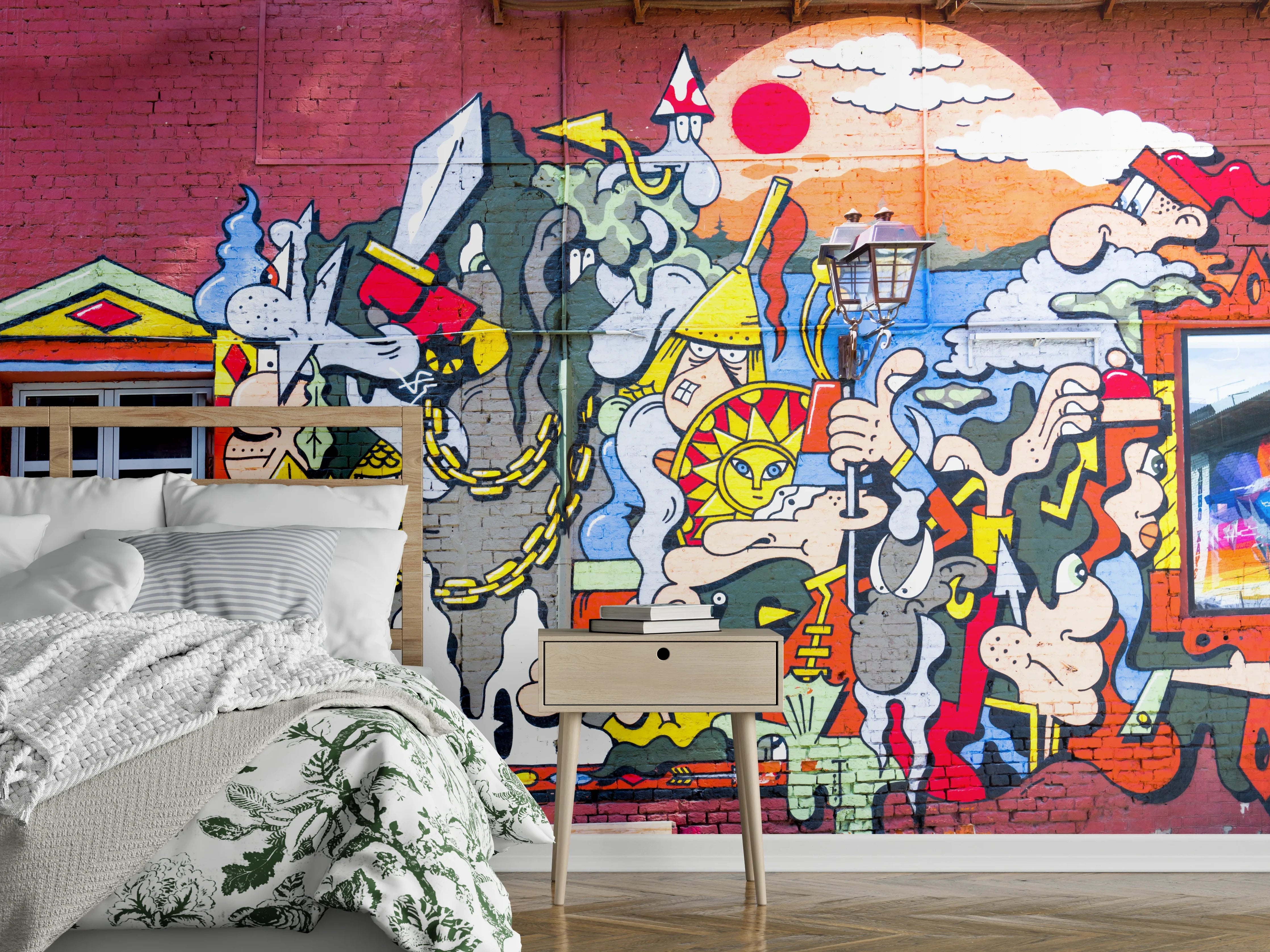 Wandverkleidung Schlafzimmer - Graffiti Wand - Urban Streetstyle