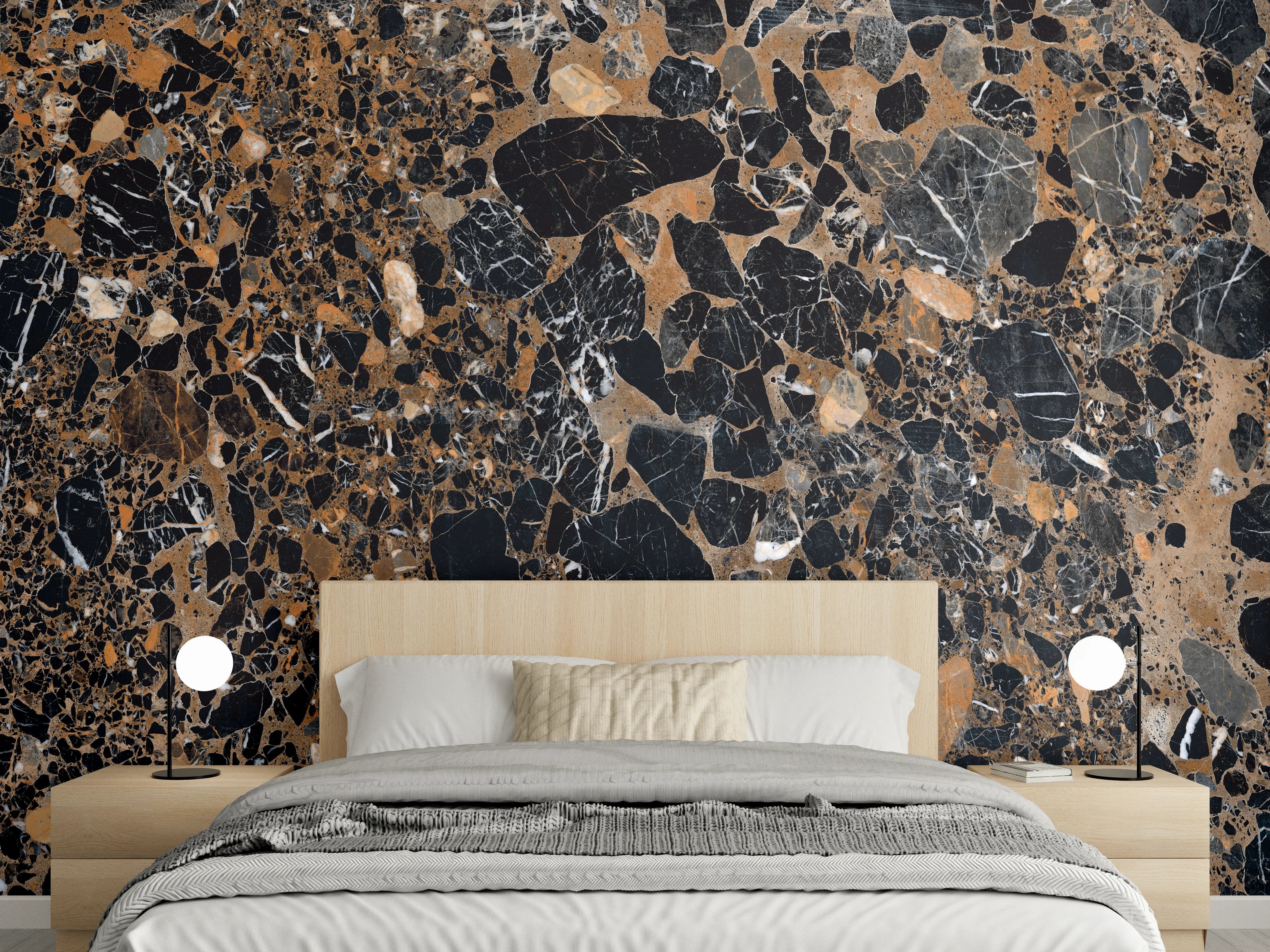 Wandverkleidung Schlafzimmer - Granit luxus Textur