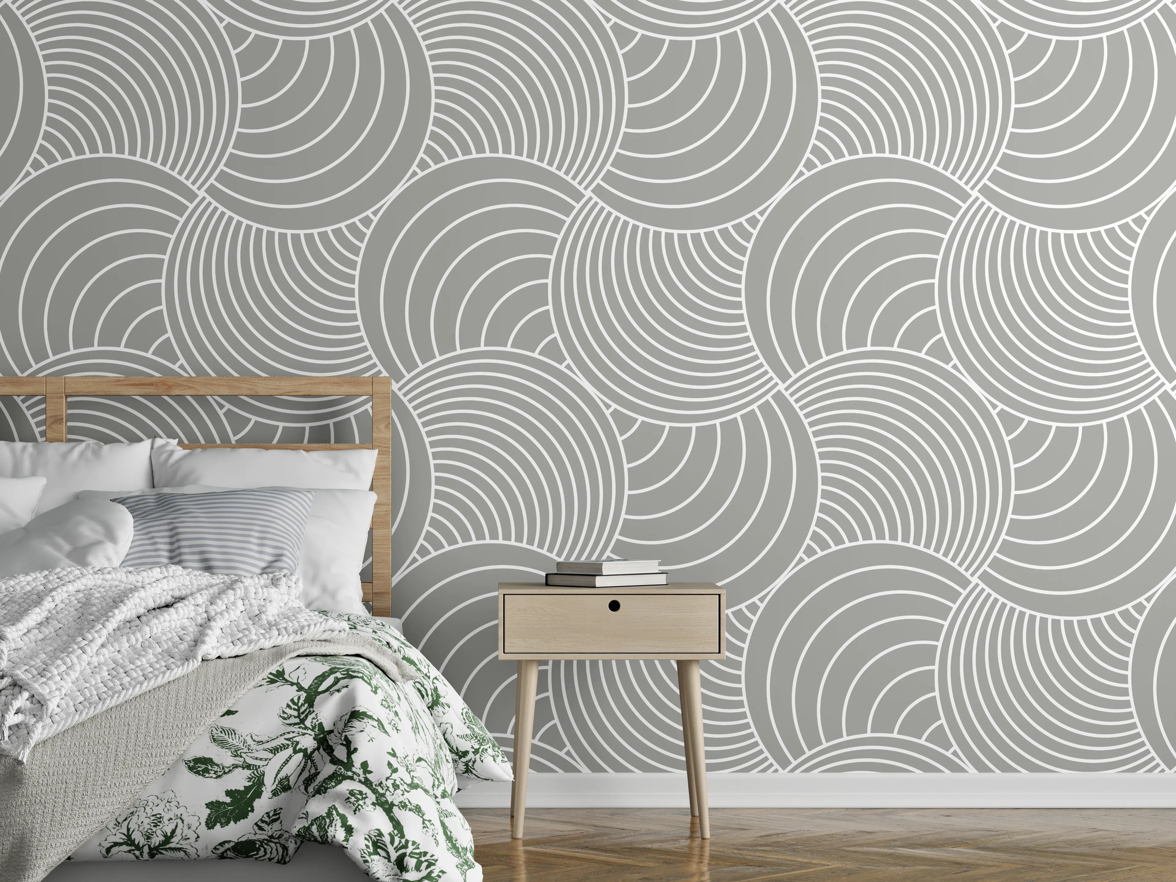 Wandverkleidung Schlafzimmer - Graue Akzente: Geometrische Musterwände