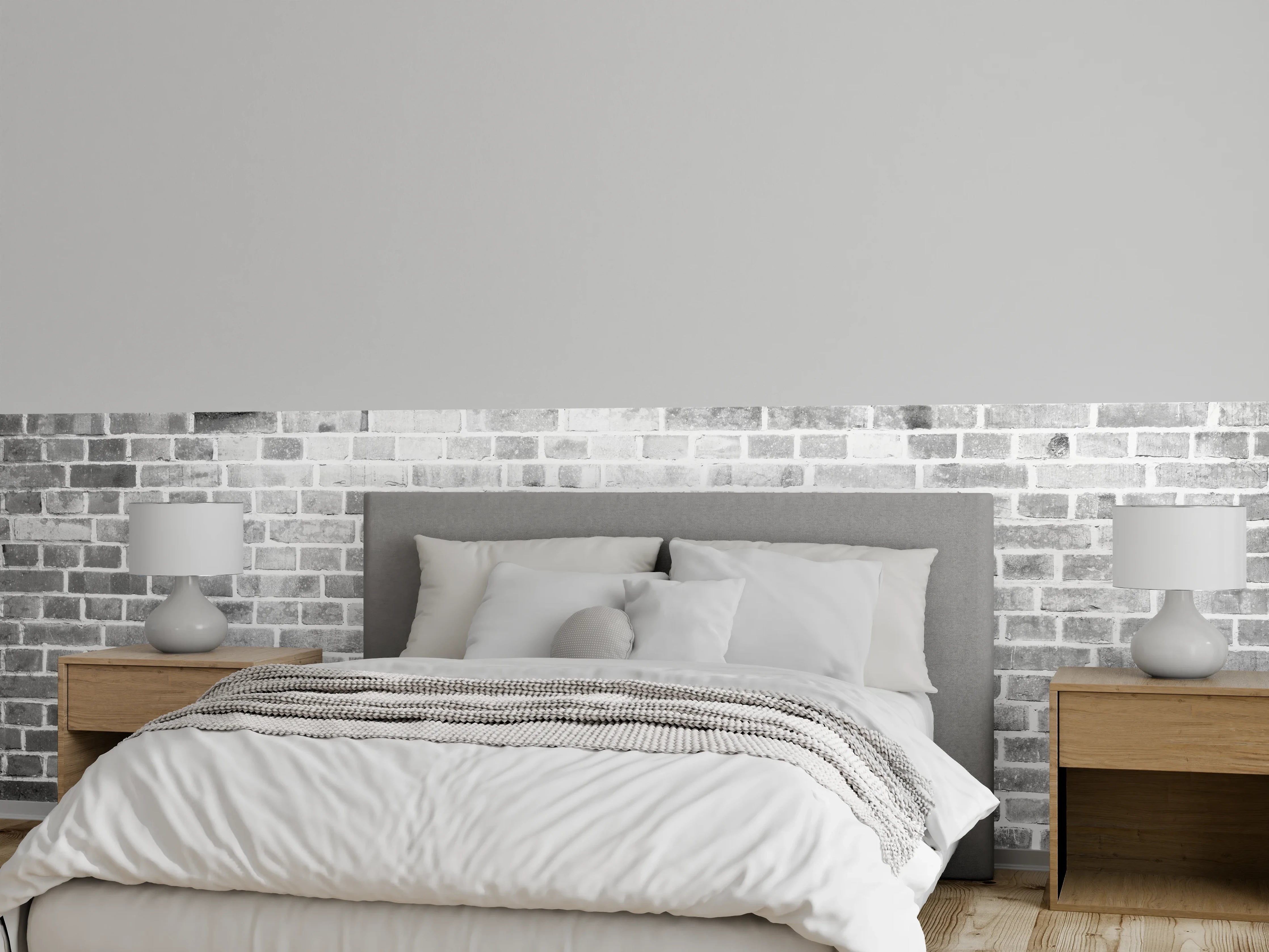 Wandverkleidung Schlafzimmer - Graue Backsteinwand – Industriefarben