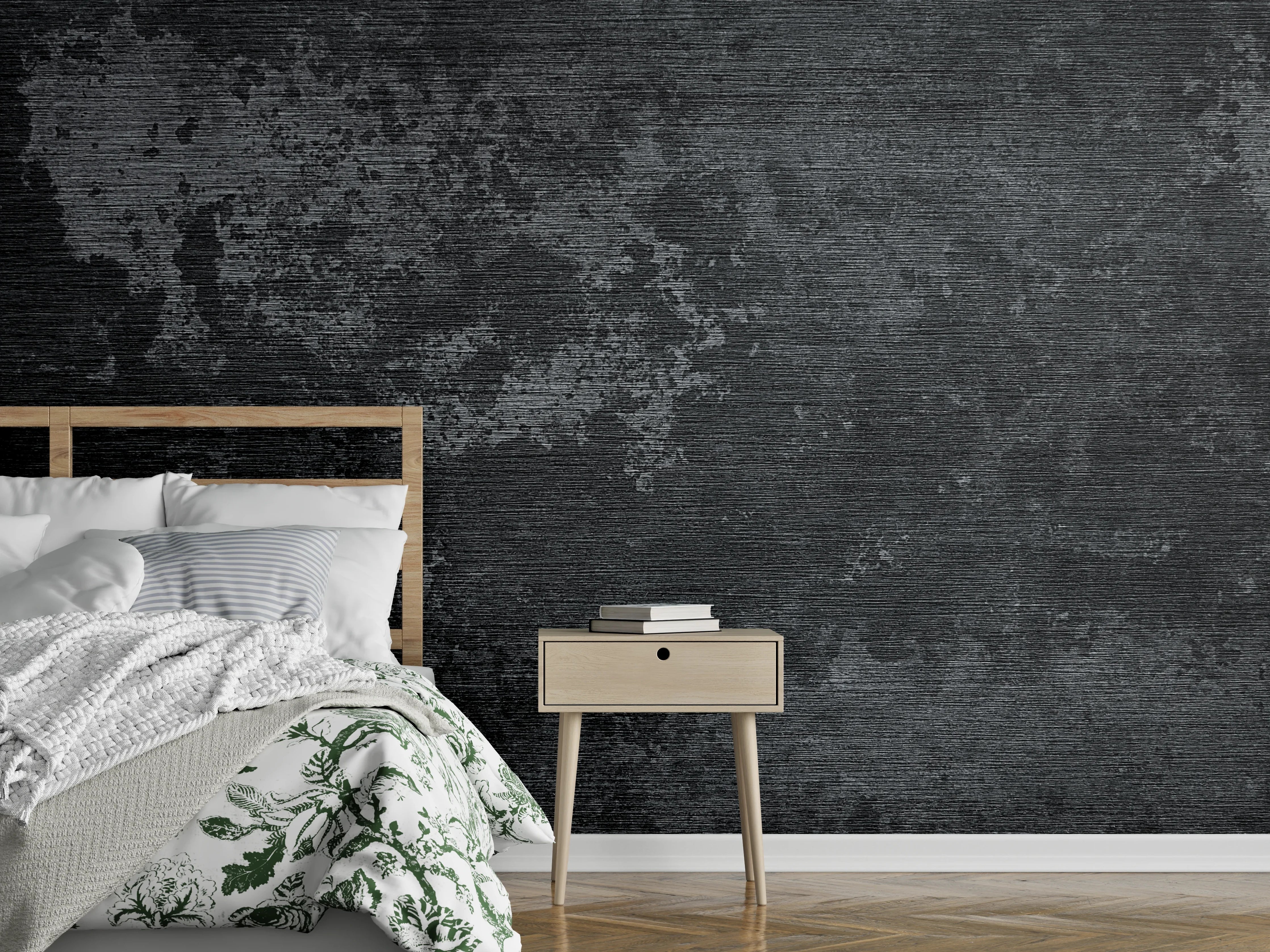 Wandverkleidung Schlafzimmer - Graue Eleganz trifft weiße Akzente