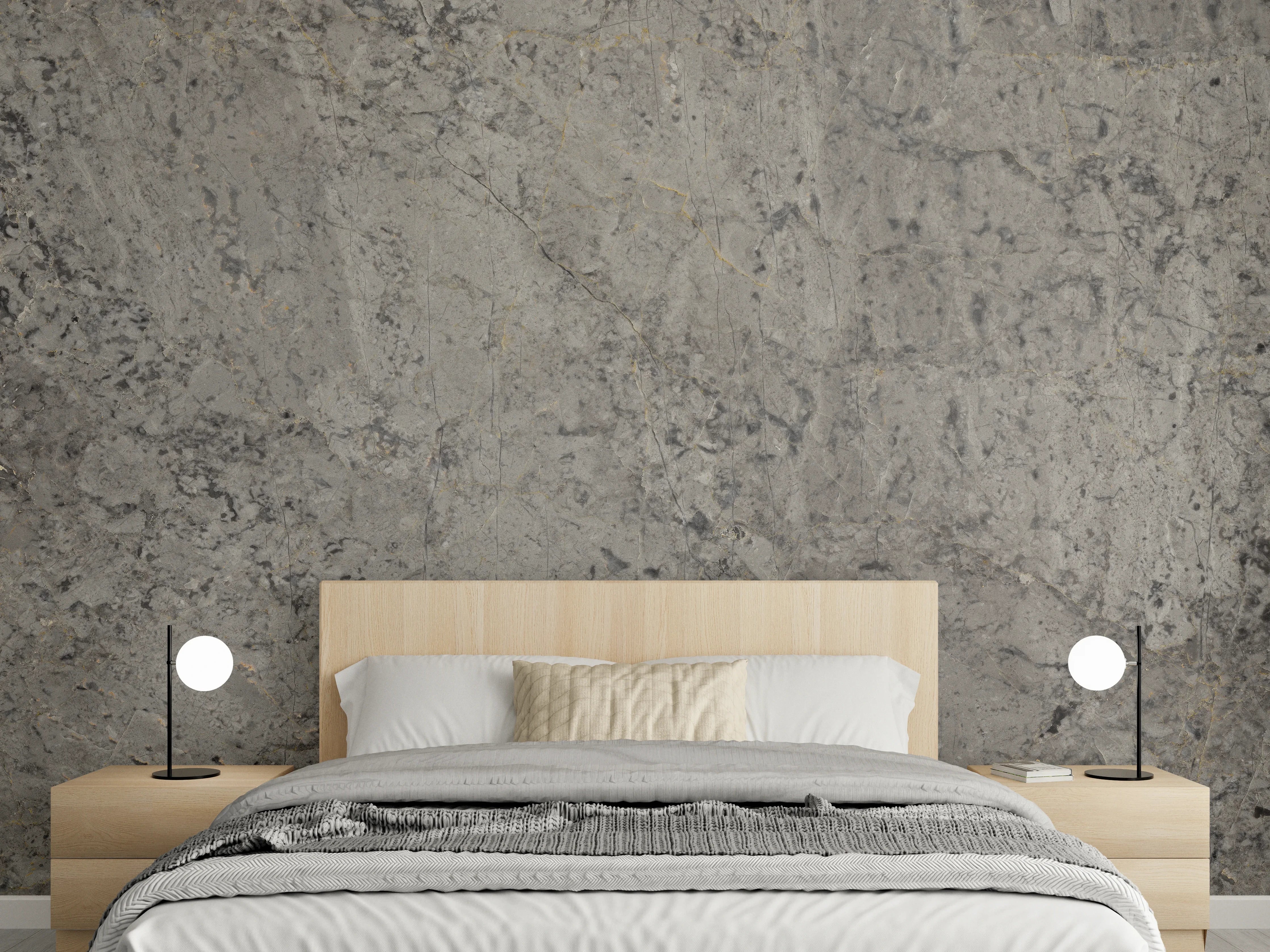 Wandverkleidung Schlafzimmer - Graue Granit Textur