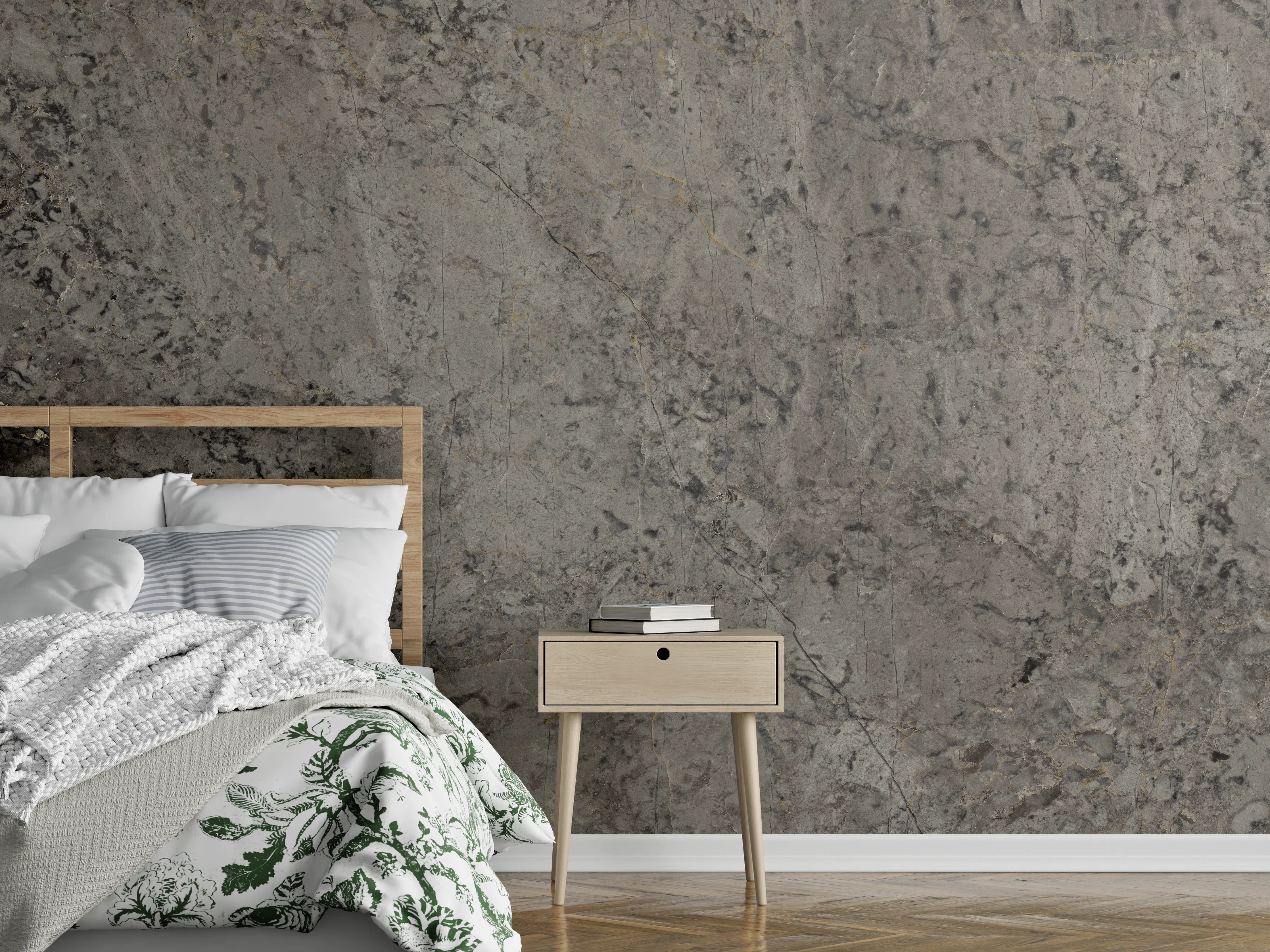 Wandverkleidung Schlafzimmer - Graue Granit Textur