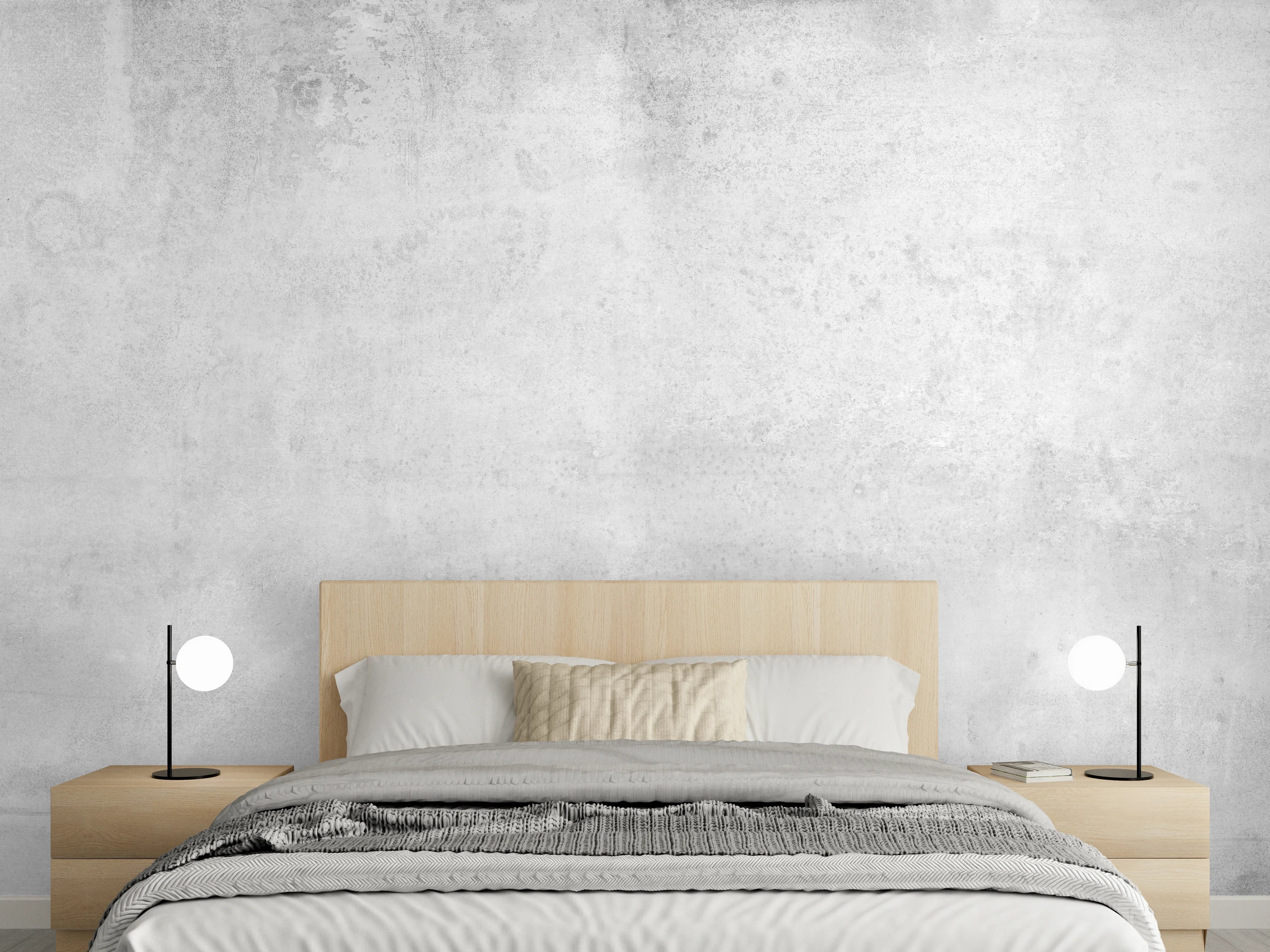 Wandverkleidung Schlafzimmer - Graue Grunge Betonwand