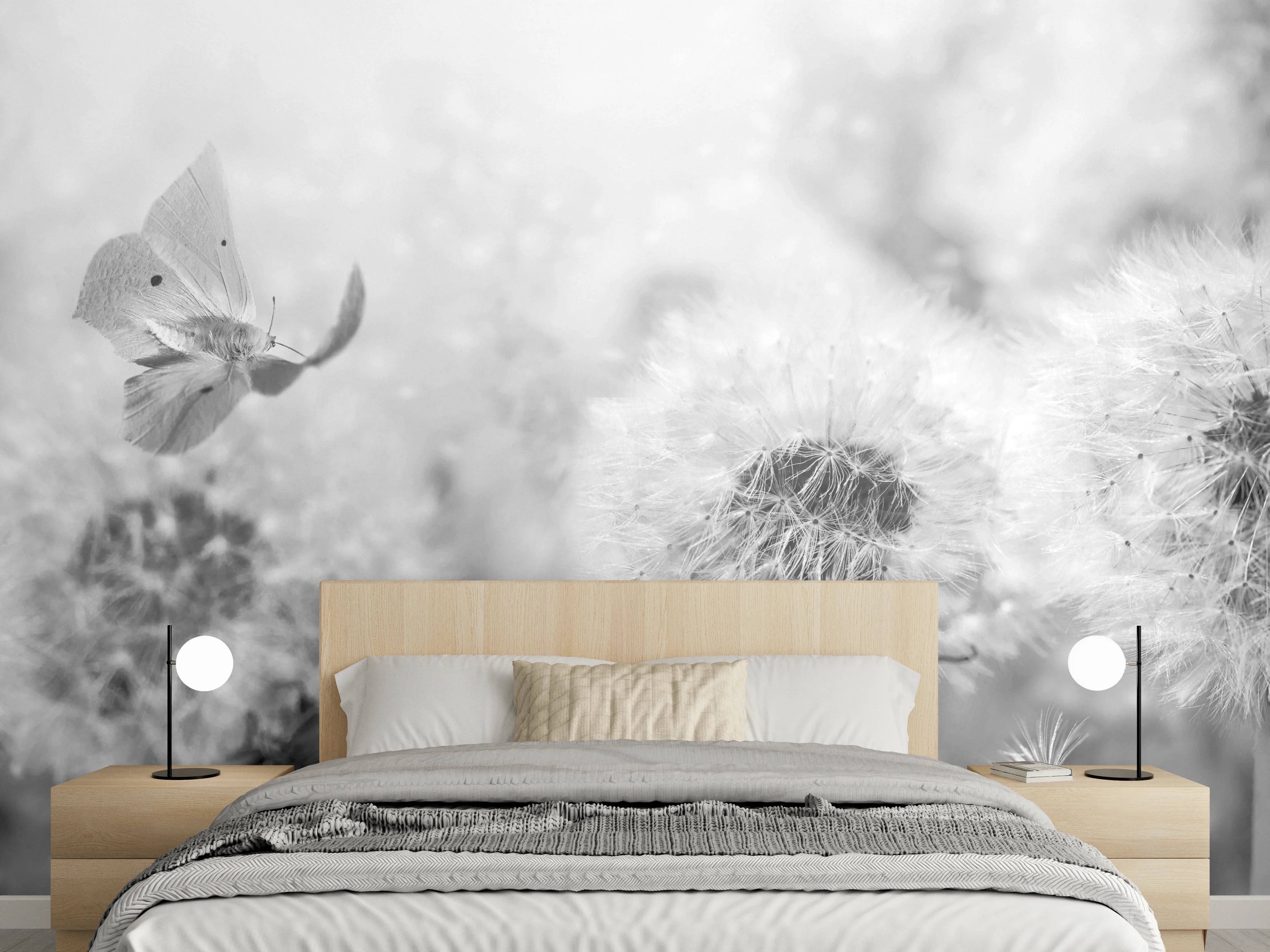 Wandverkleidung Schlafzimmer - Graue Puste im Sonnenlicht