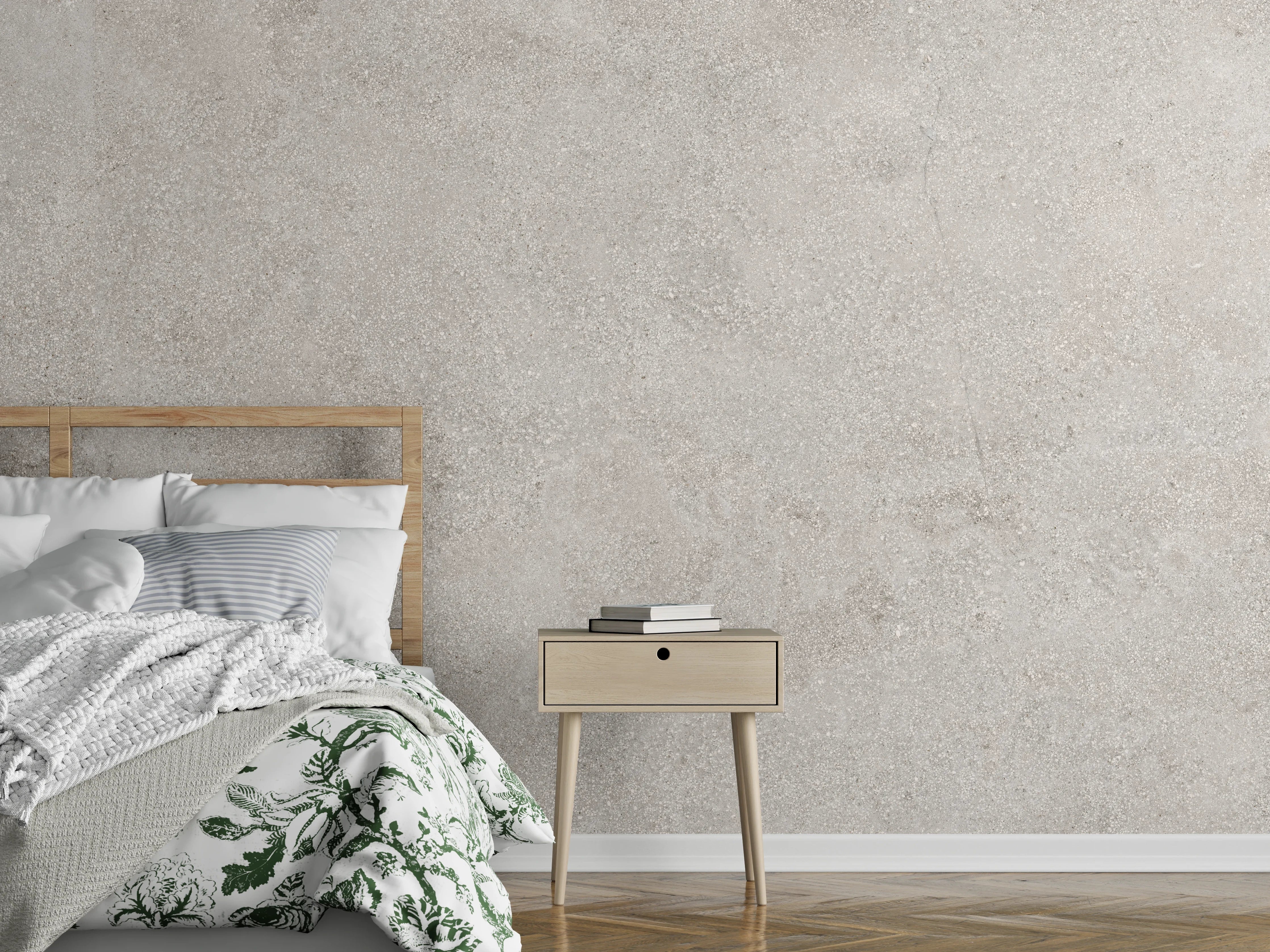 Wandverkleidung Schlafzimmer - Graue Zement Struktur