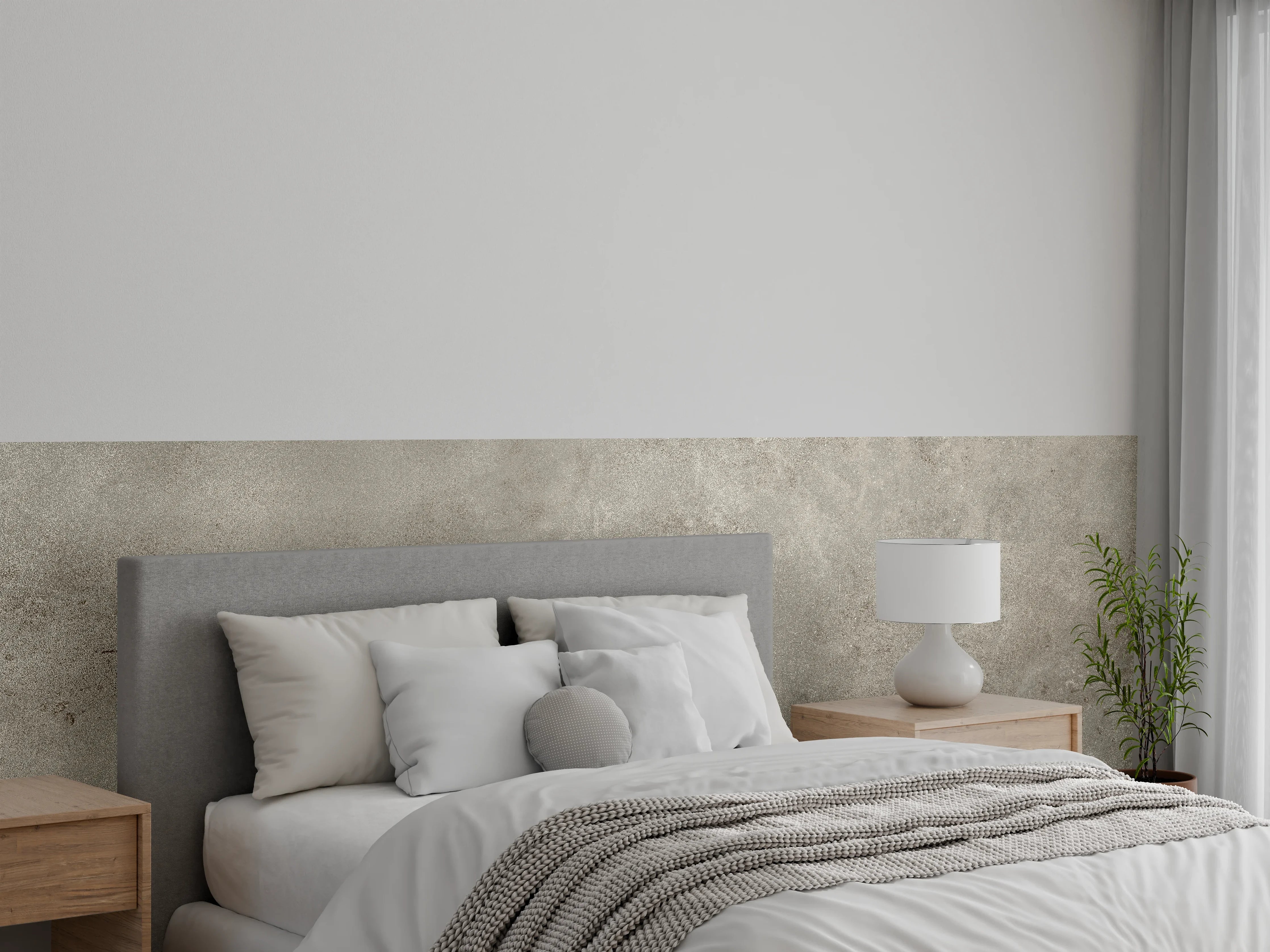 Wandverkleidung Schlafzimmer - Graue alte Kalksteinwand