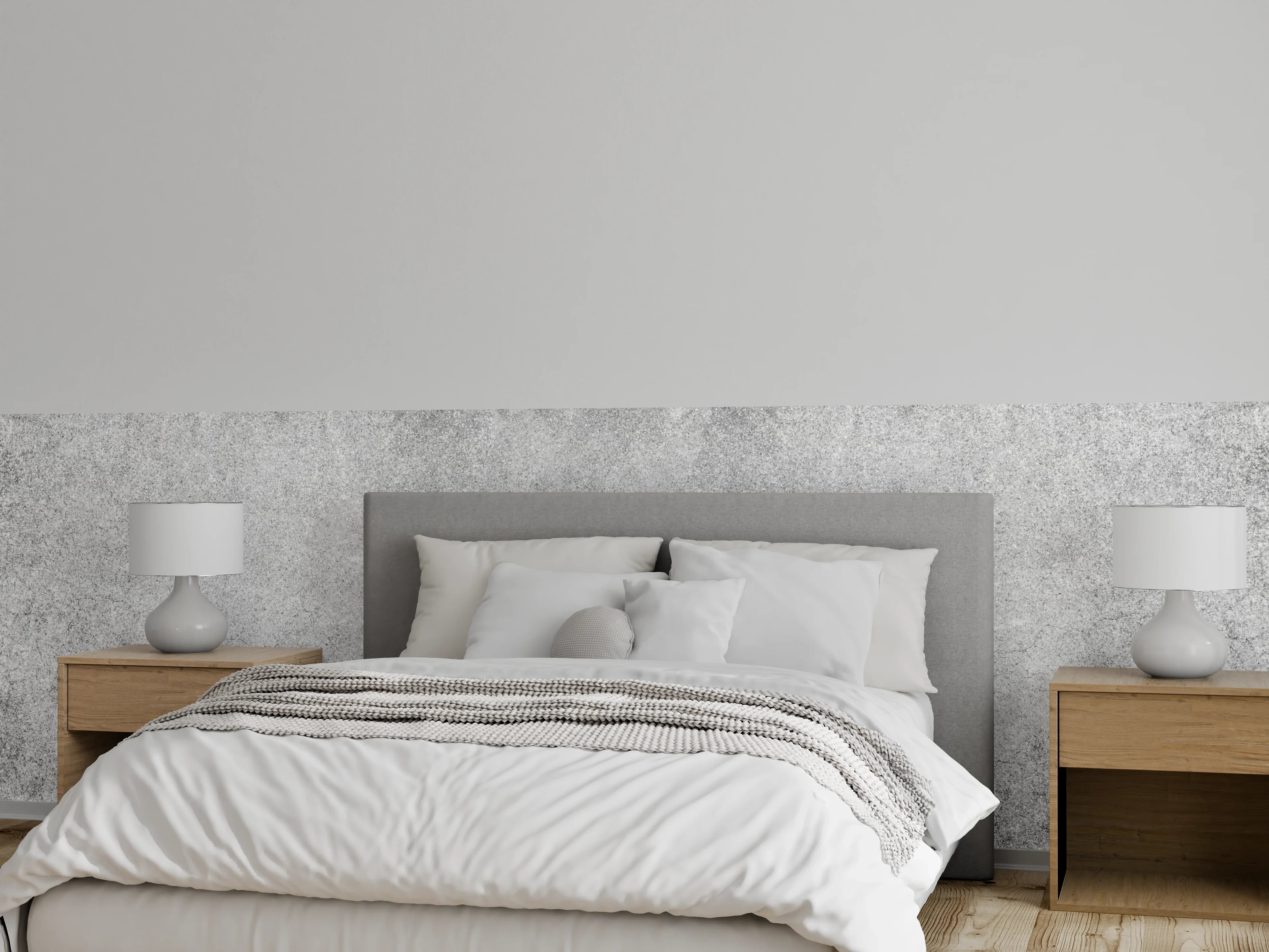 Wandverkleidung Schlafzimmer - Grauer Kalkstein
