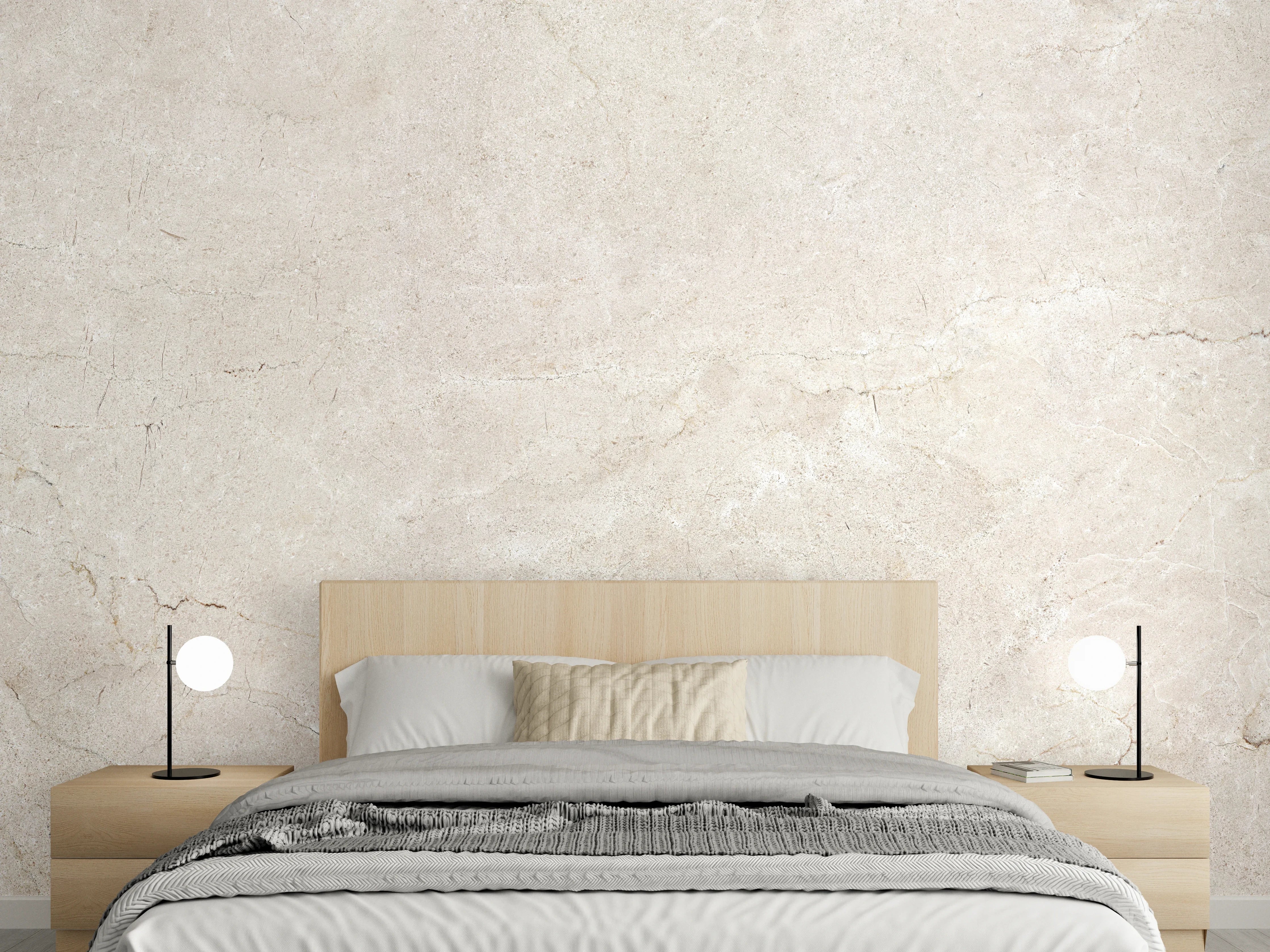Wandverkleidung Schlafzimmer - Grauer Marmor auf steinigem Hintergrund