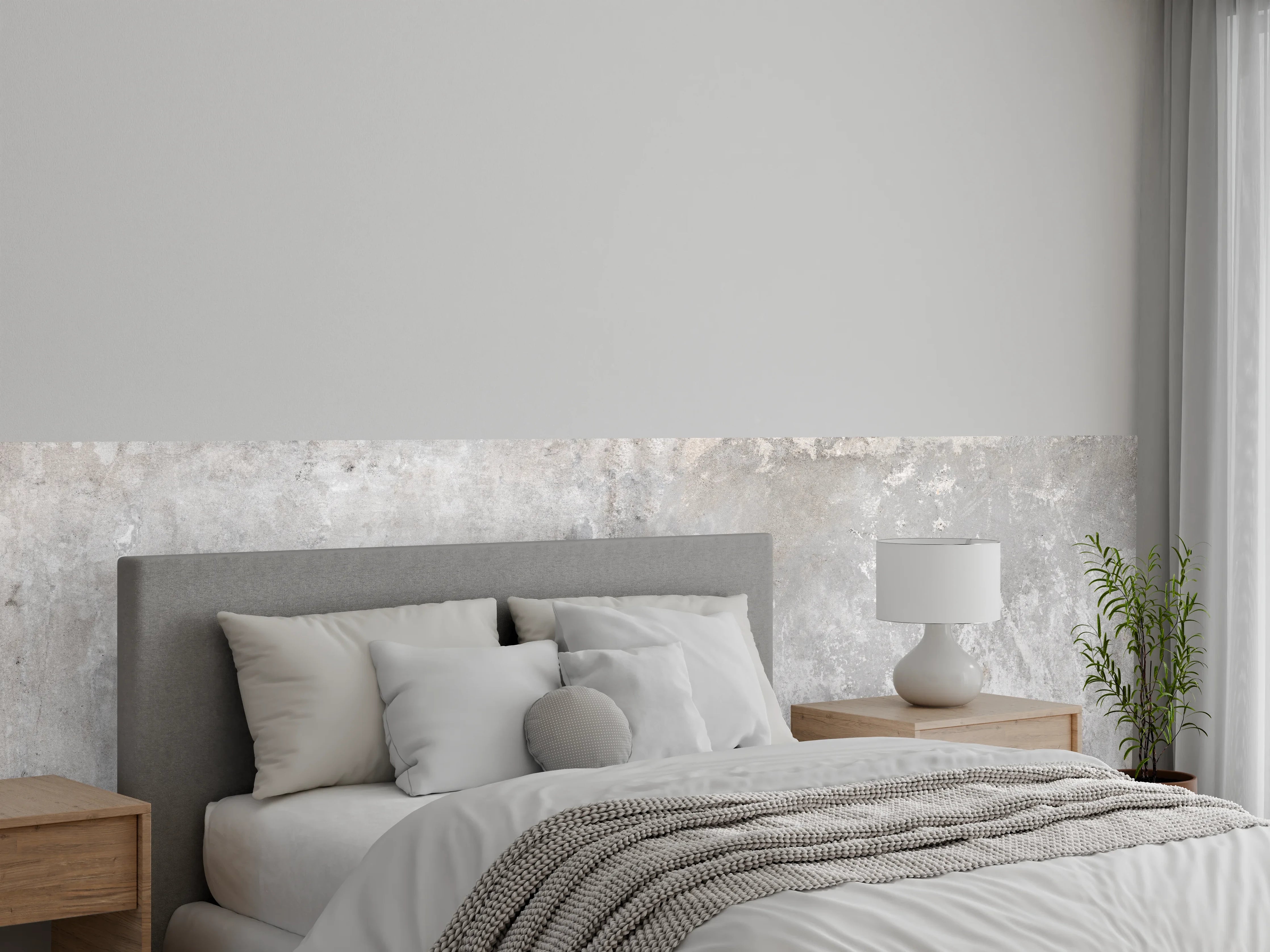 Wandverkleidung Schlafzimmer - Grauer Zement-Hintergrund