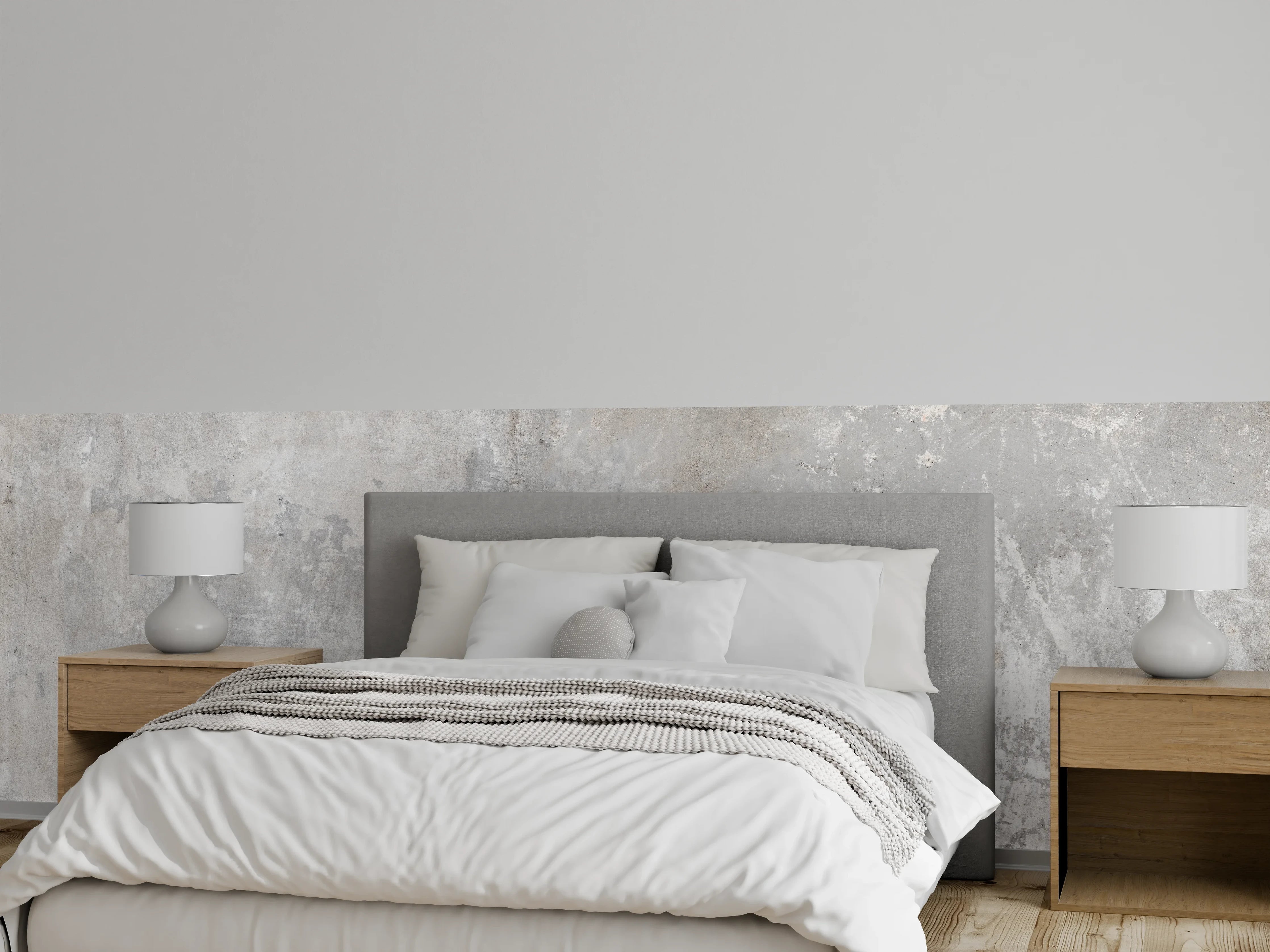 Wandverkleidung Schlafzimmer - Grauer Zement-Hintergrund