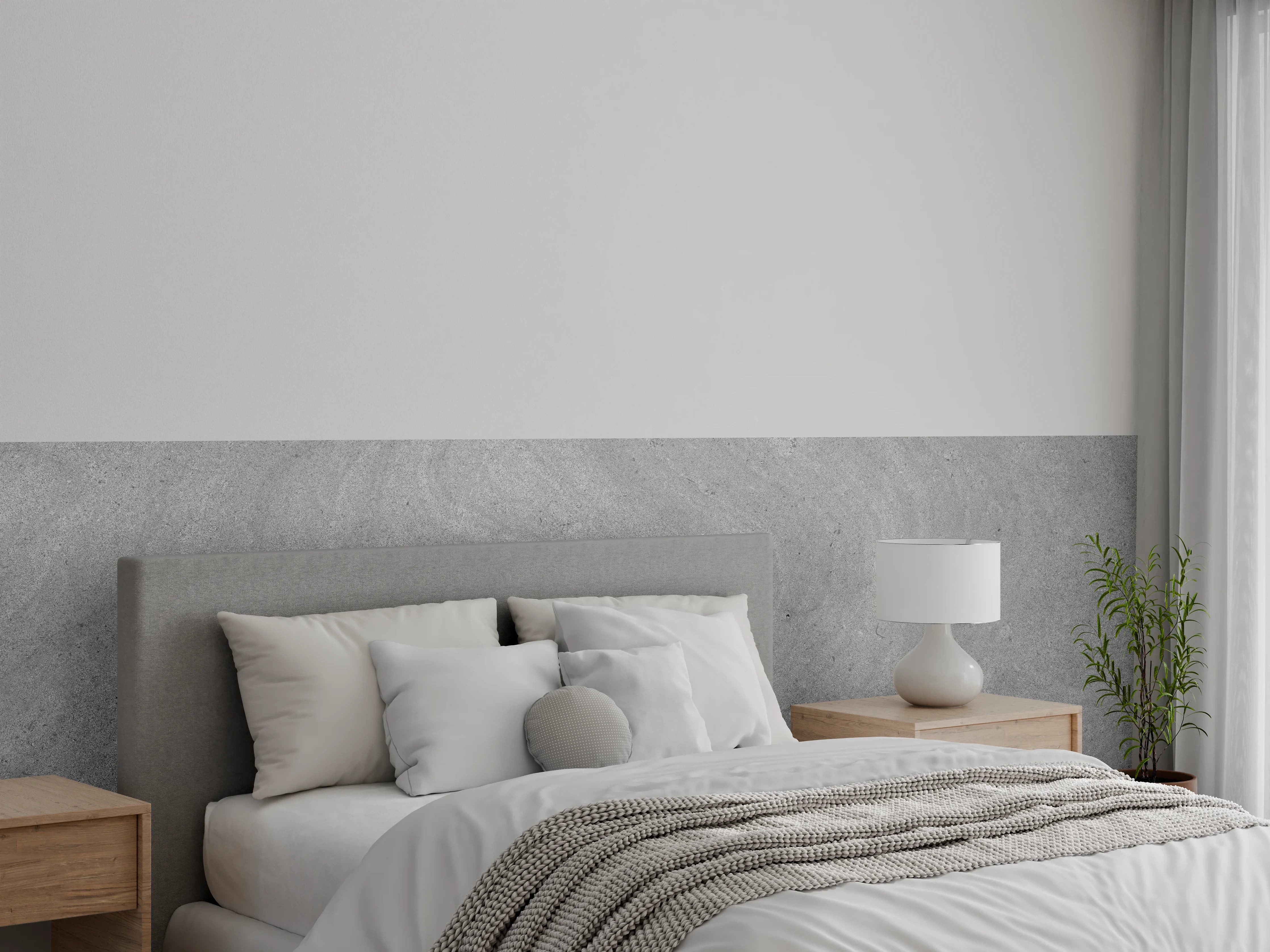 Wandverkleidung Schlafzimmer - Grauer krauser Marmor