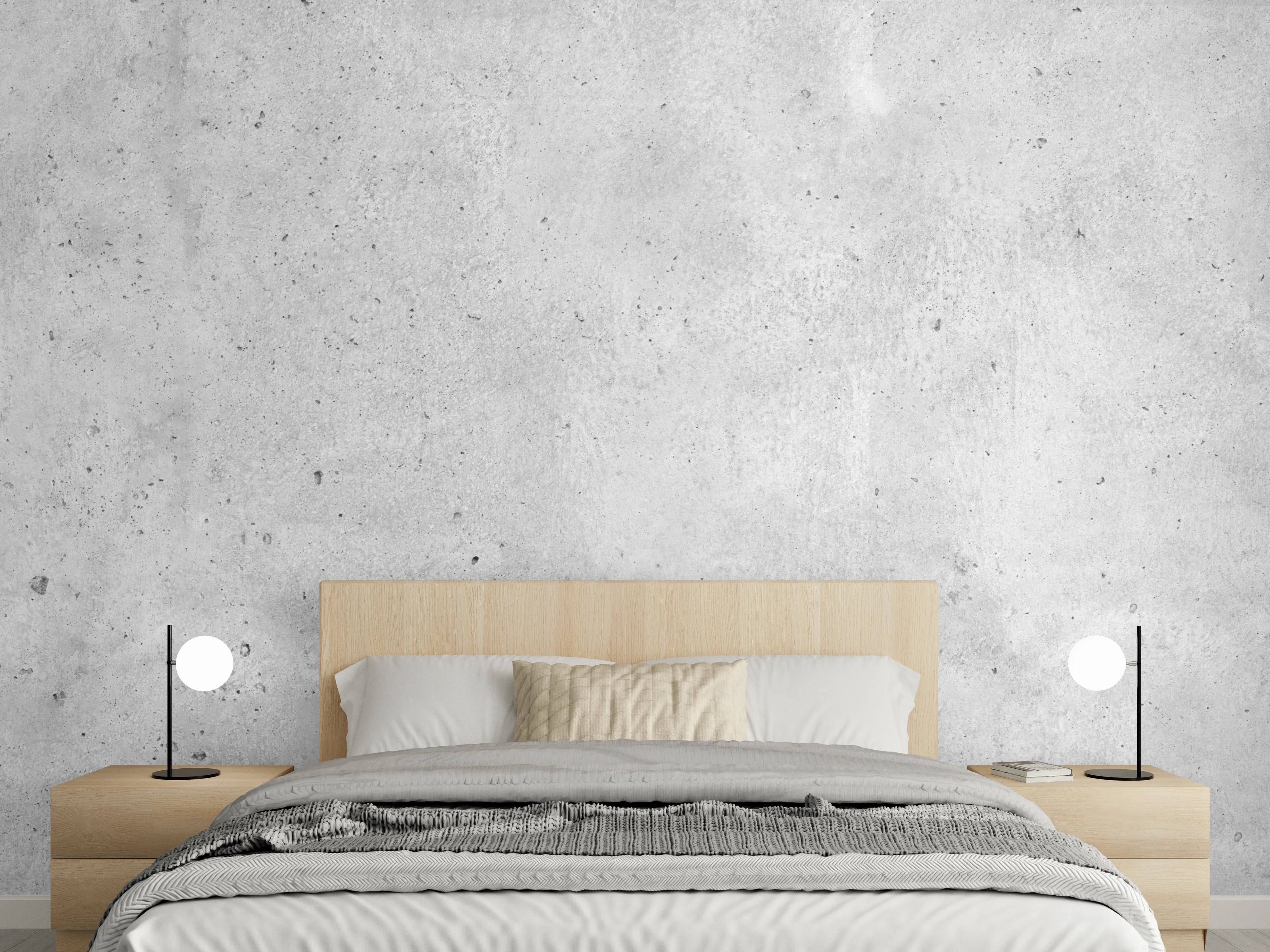 Wandverkleidung Schlafzimmer - Grauer rauer Beton