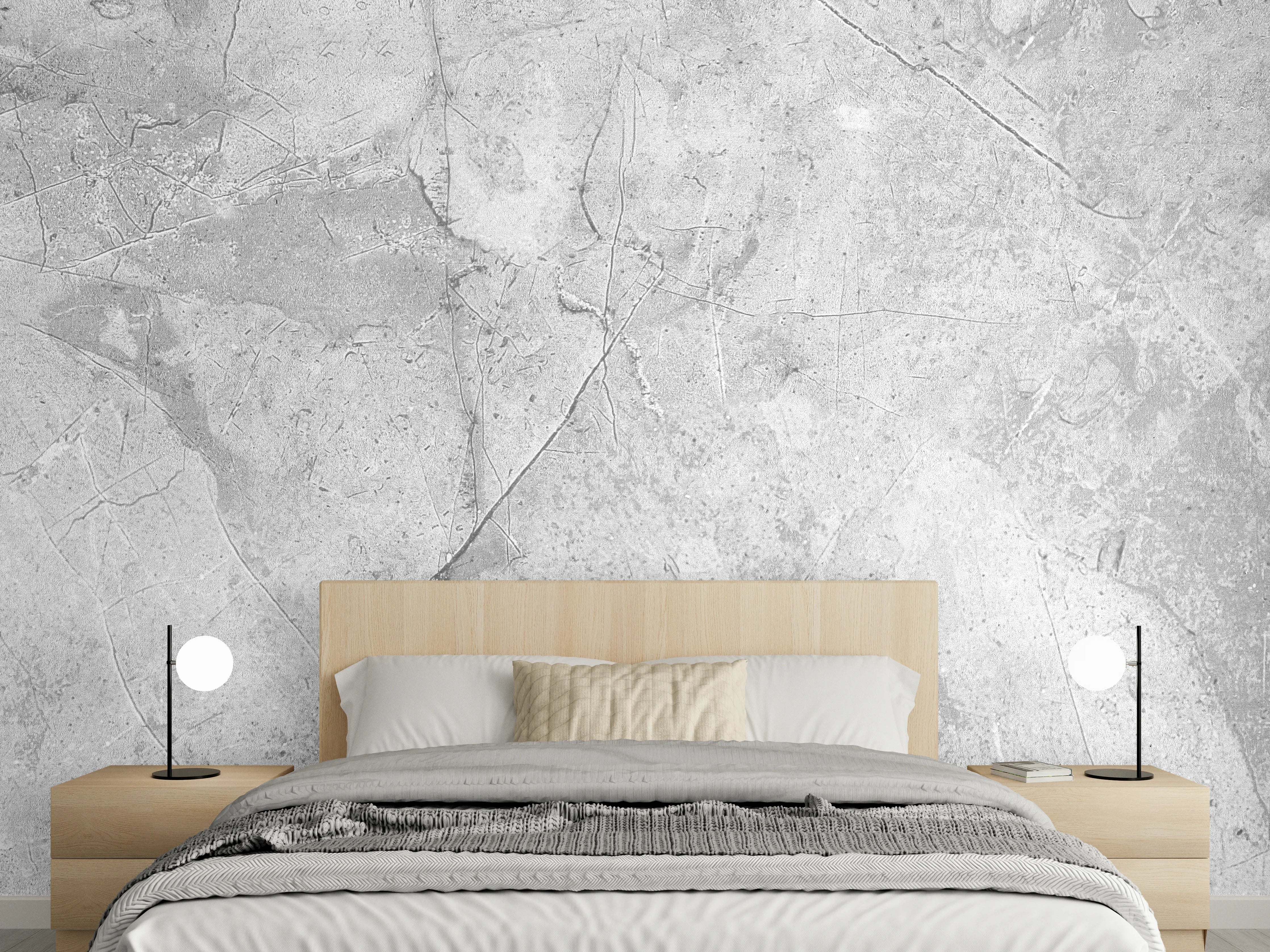 Wandverkleidung Schlafzimmer - Graues Betonmuster