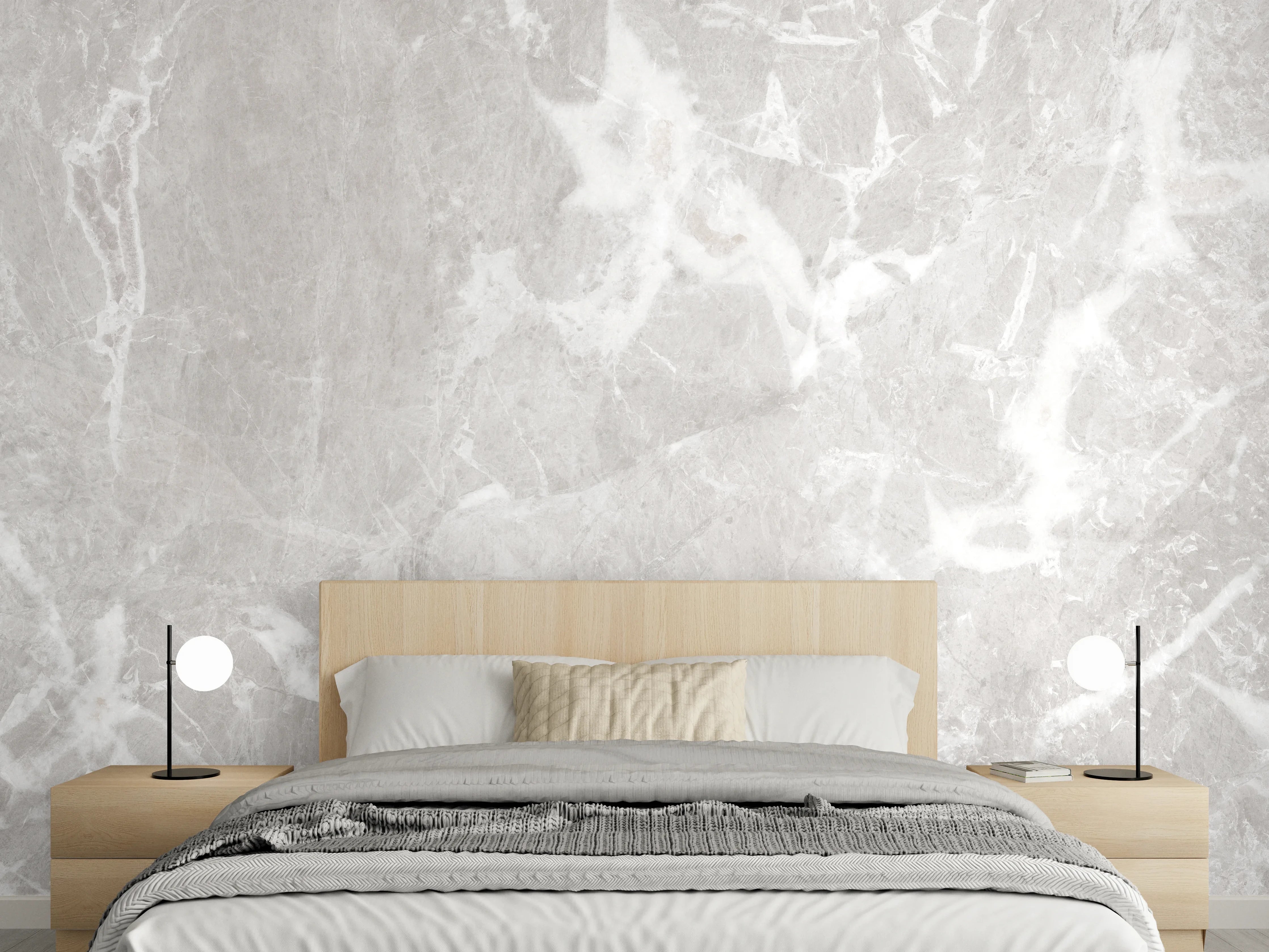 Wandverkleidung Schlafzimmer - Graues Fliesen Muster