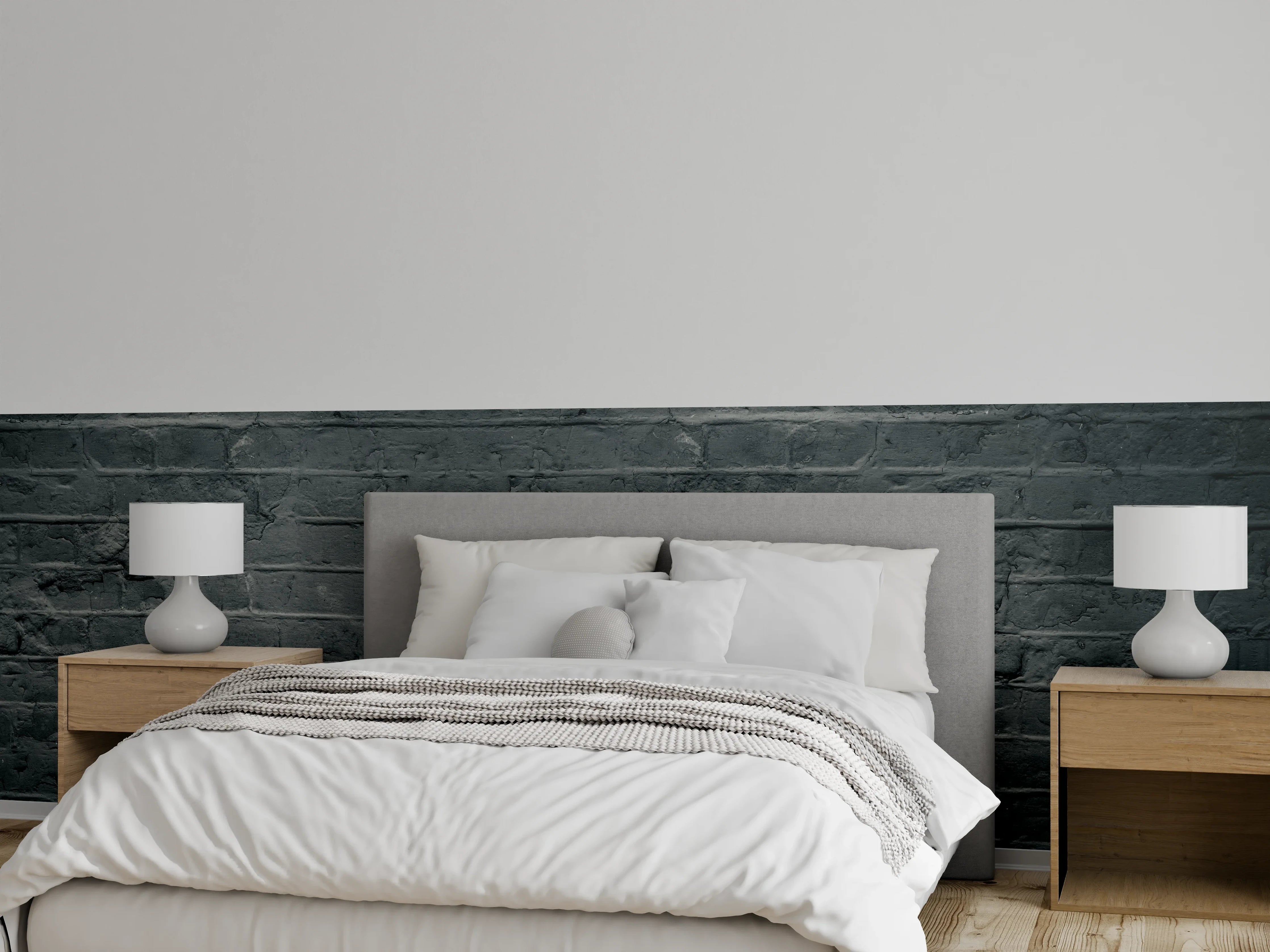 Wandverkleidung Schlafzimmer - Graues ausgefallenes Mauerwerk
