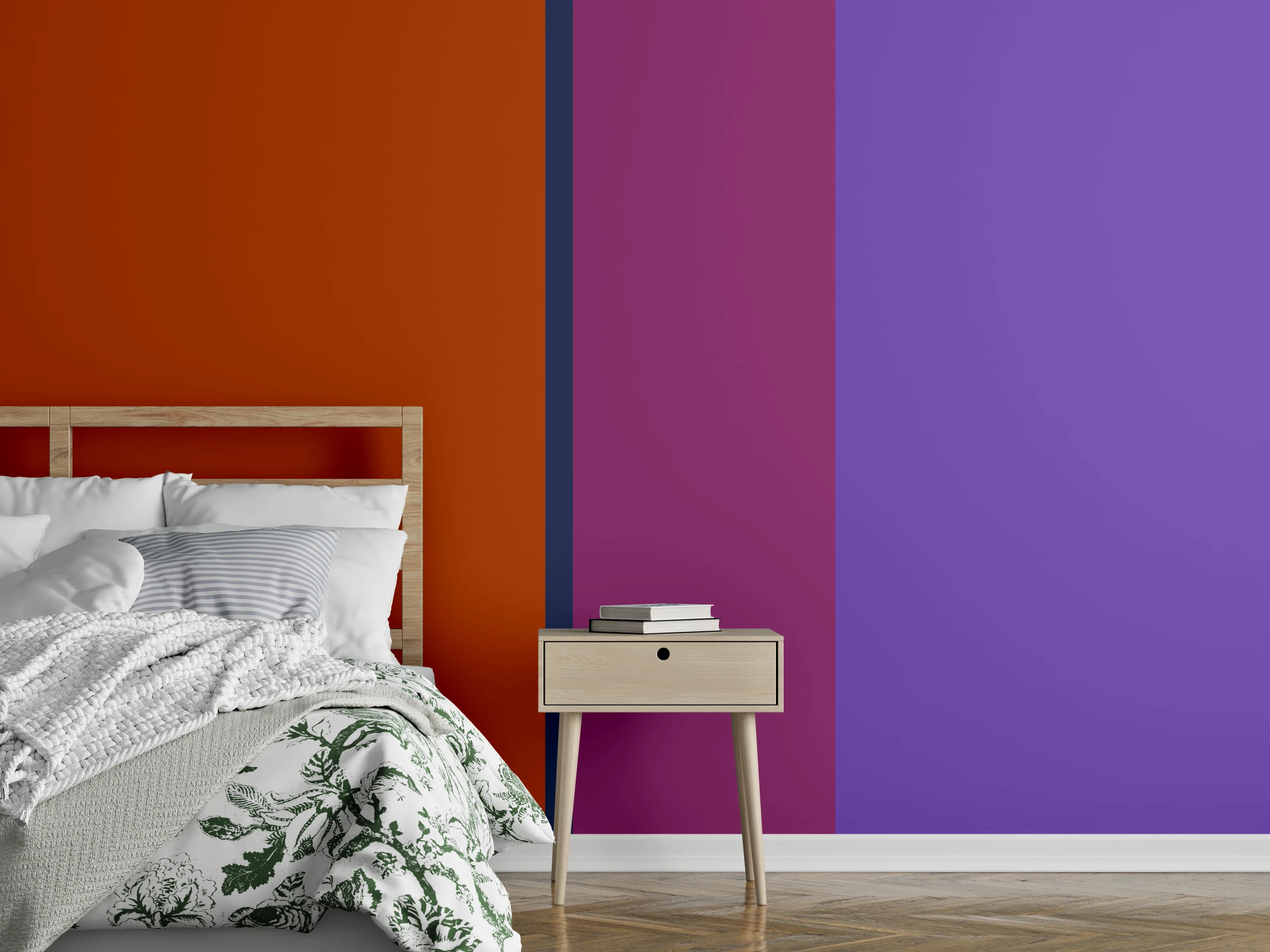 Wandverkleidung Schlafzimmer - Grauschattierte Akzentkunst auf Weiß
