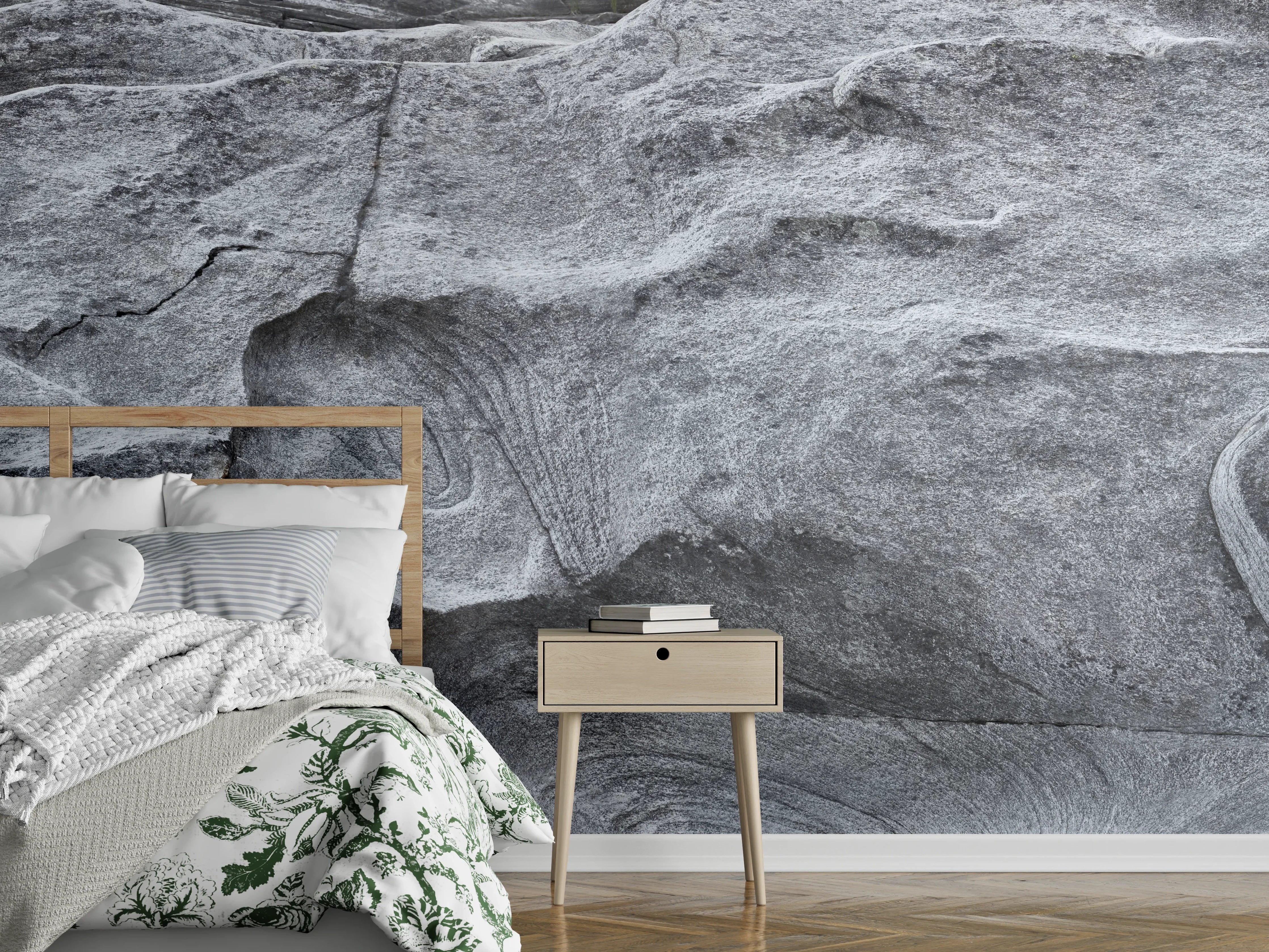 Wandverkleidung Schlafzimmer - Grauschattierter Verzasca-Felsen