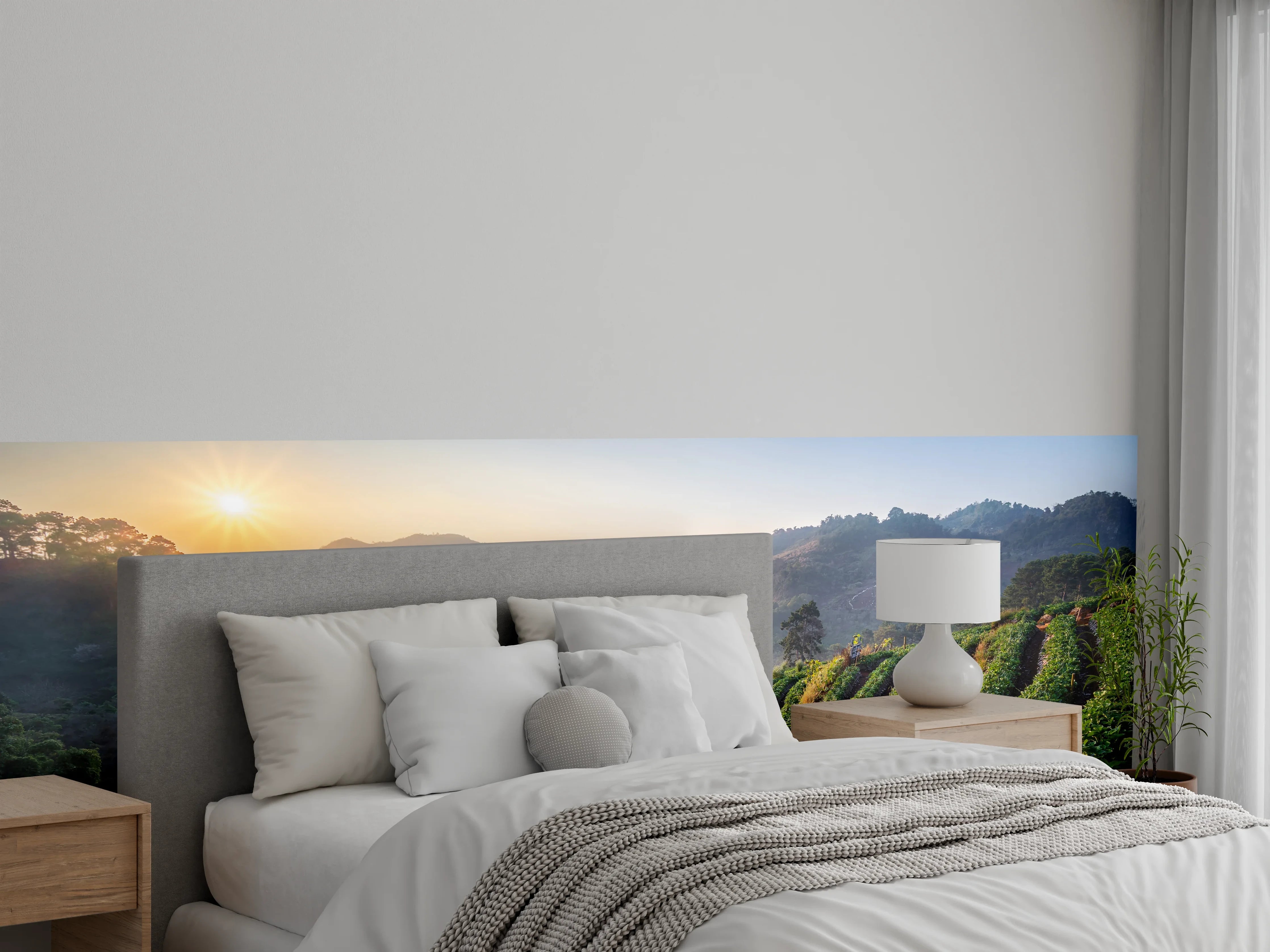 Wandverkleidung Schlafzimmer - Grauschimmer im Morgenlicht