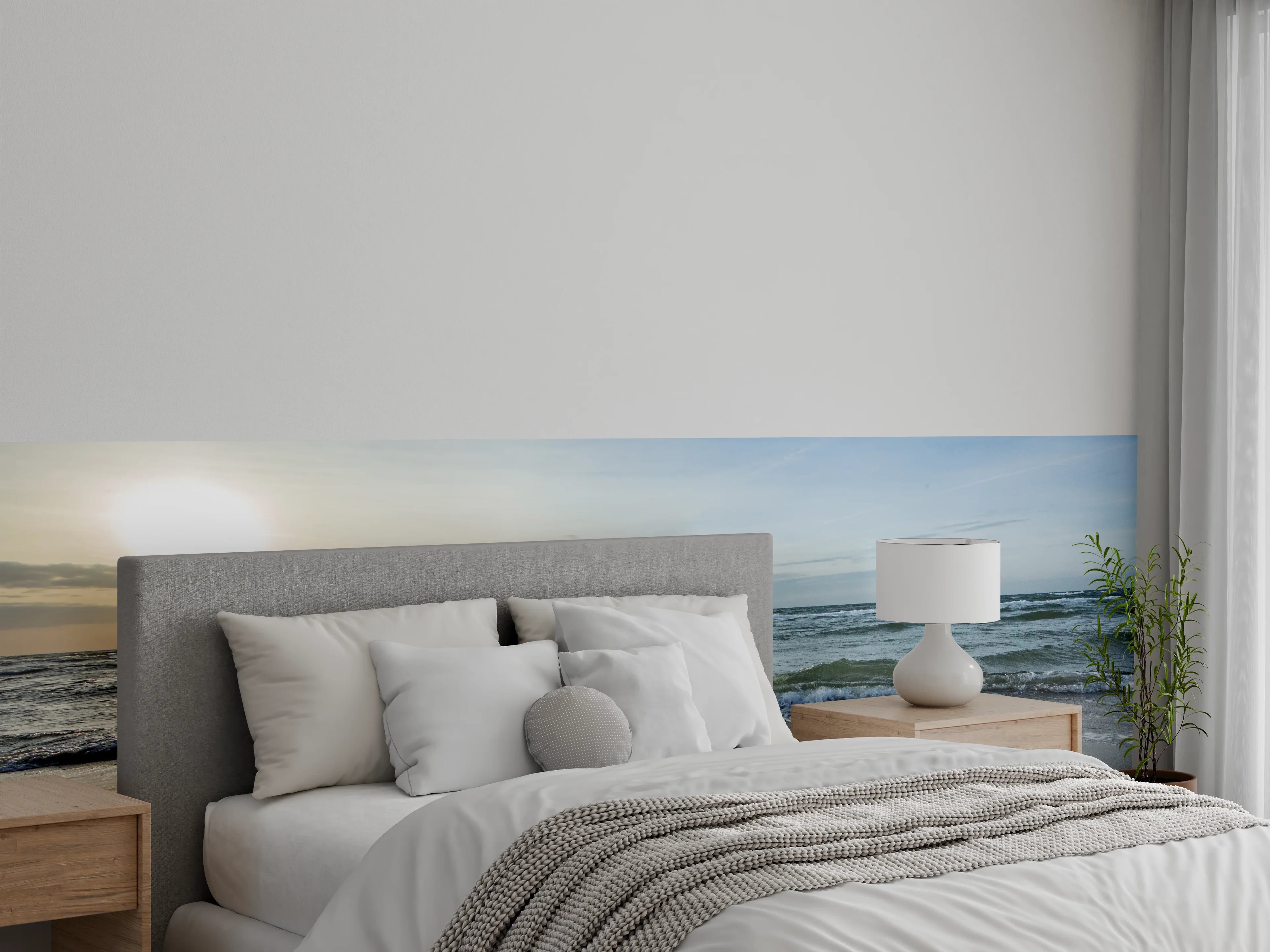 Wandverkleidung Schlafzimmer - Grauschimmer im weißen Küstenlicht