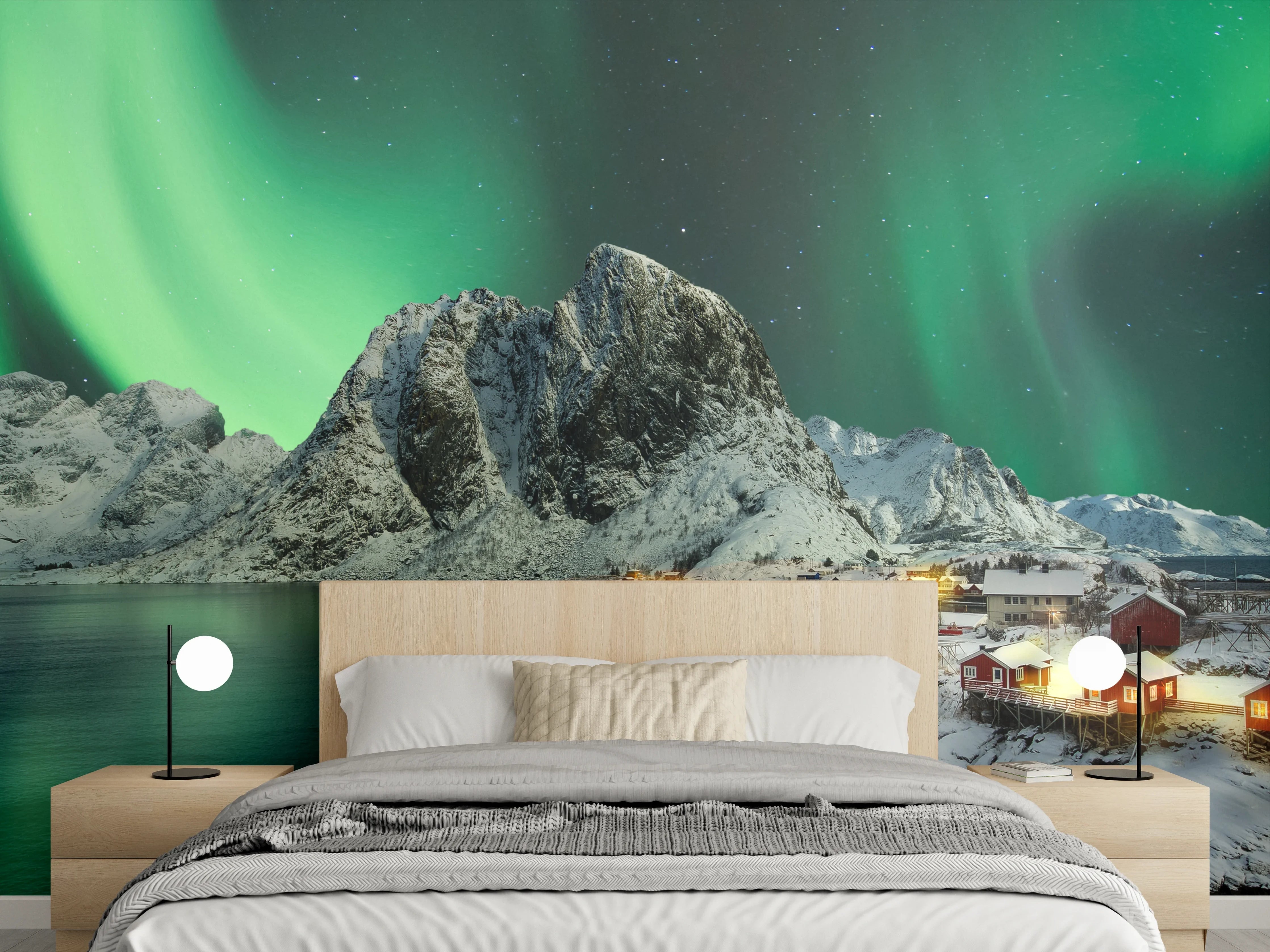 Wandverkleidung Schlafzimmer - Grauschimmer im weißen Winterlicht