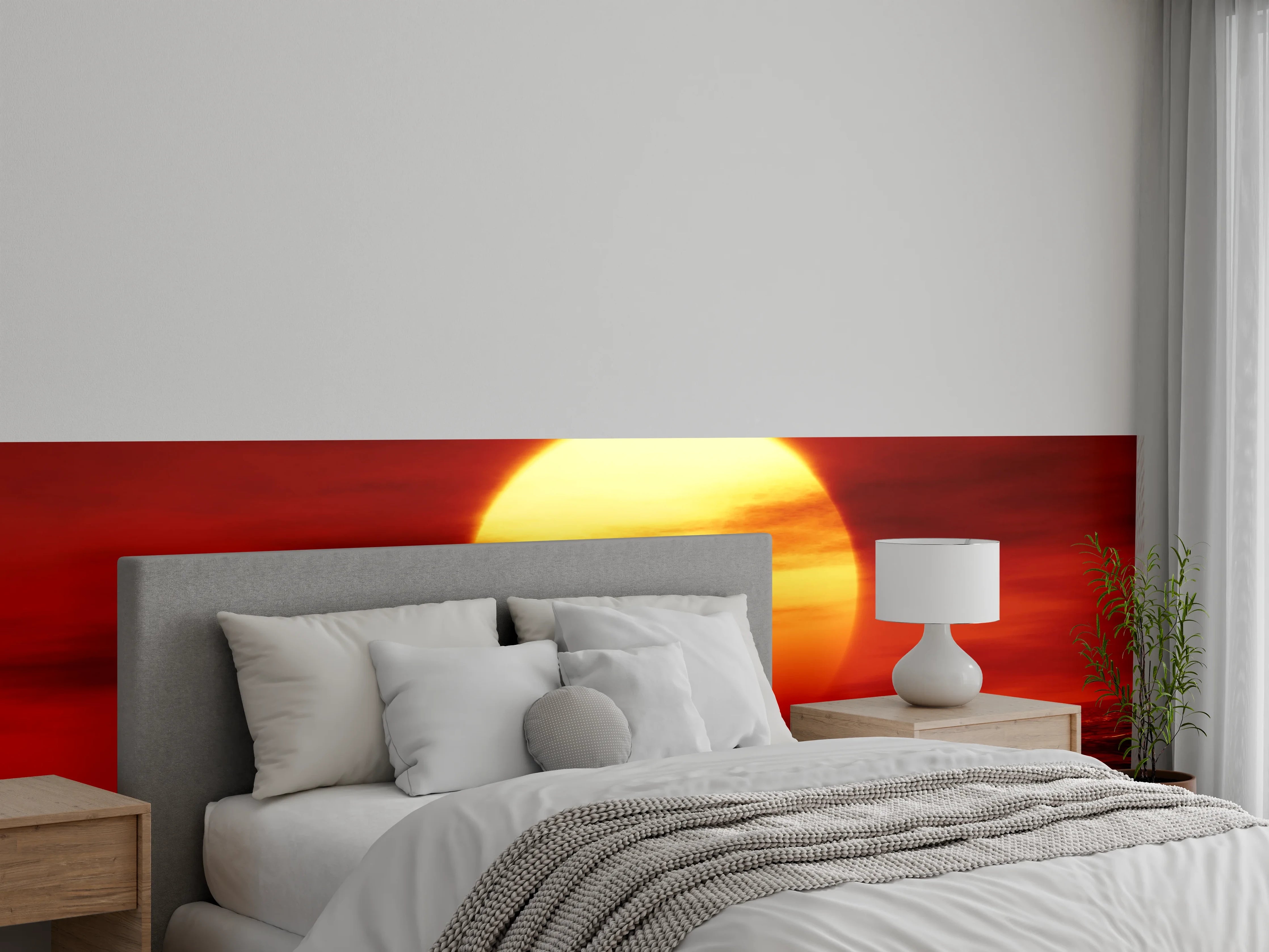 Wandverkleidung Schlafzimmer - Grauschimmernde Stille am Meer