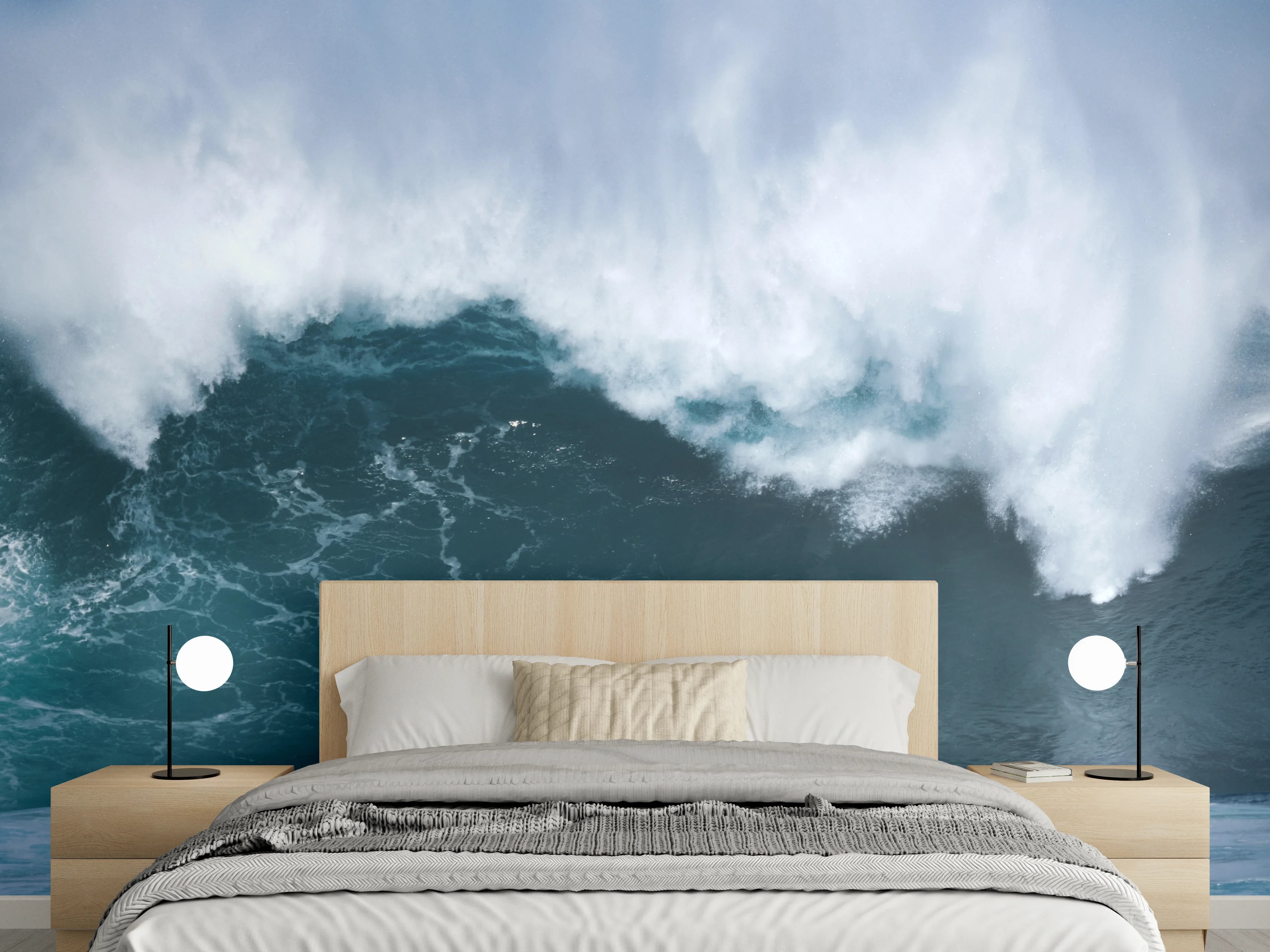 Wandverkleidung Schlafzimmer - Große Welle im Ozean