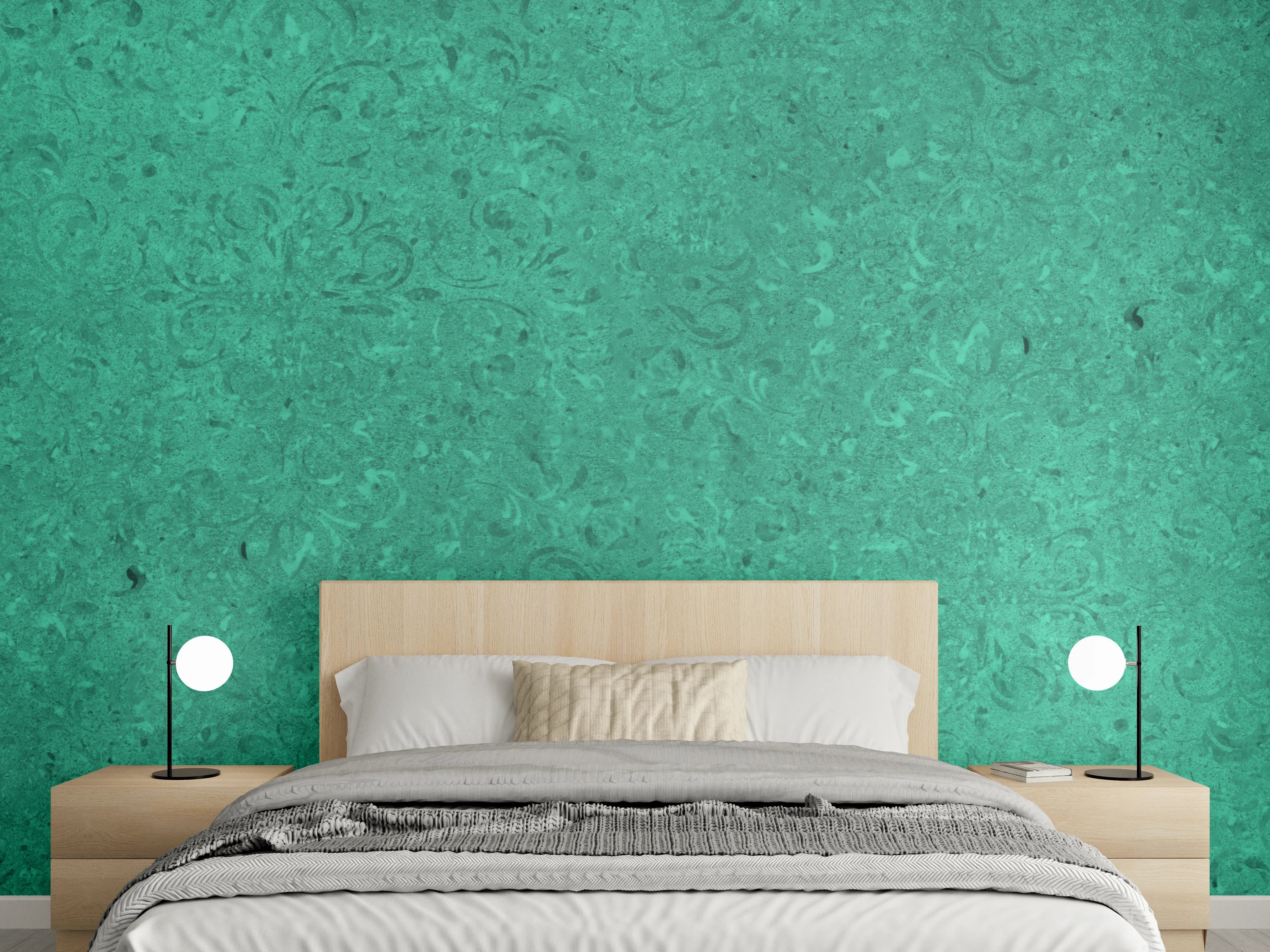 Wandverkleidung Schlafzimmer - Grün Vintage Wandtextur
