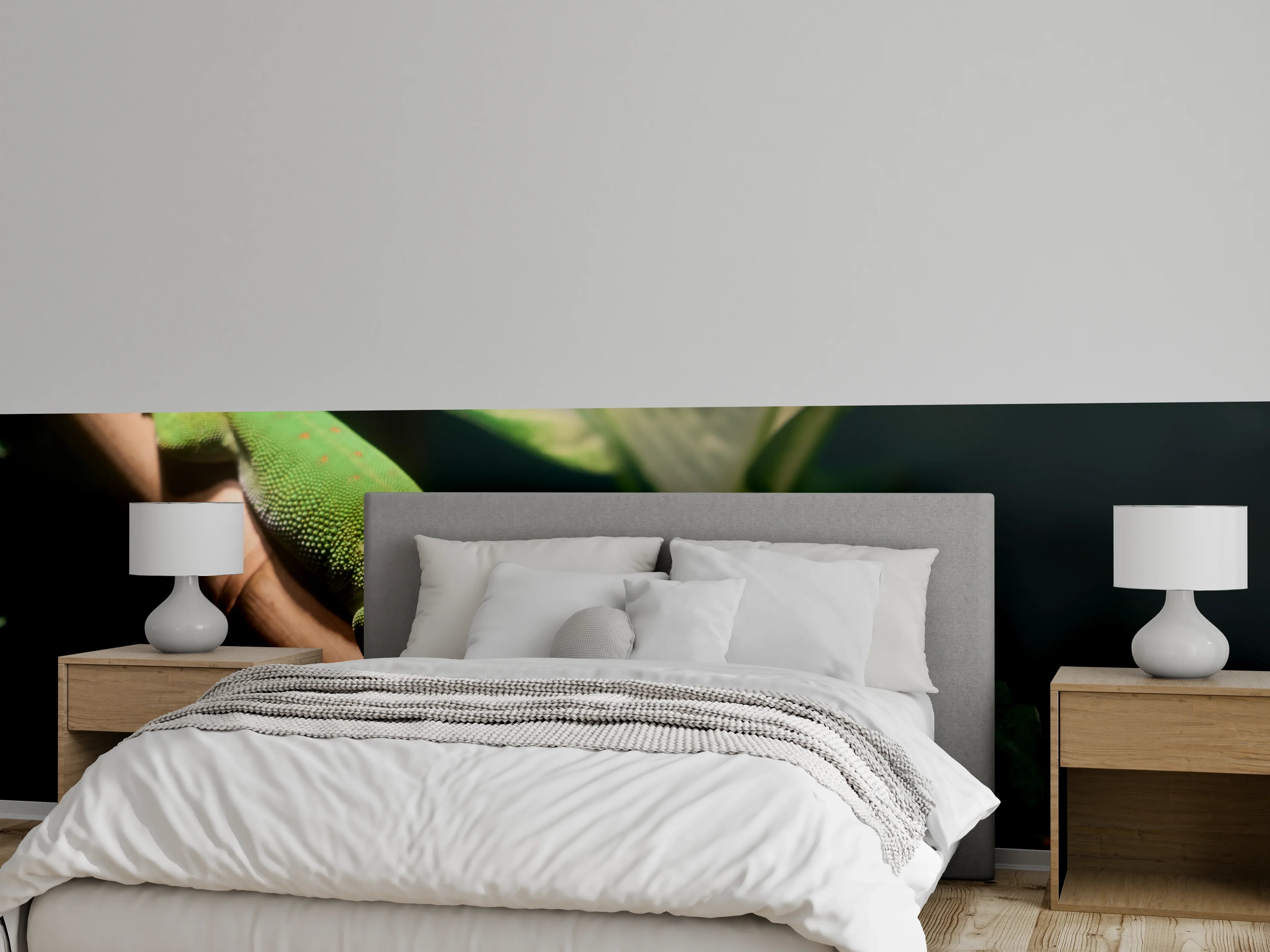 Wandverkleidung Schlafzimmer - Grünliche Eidechse