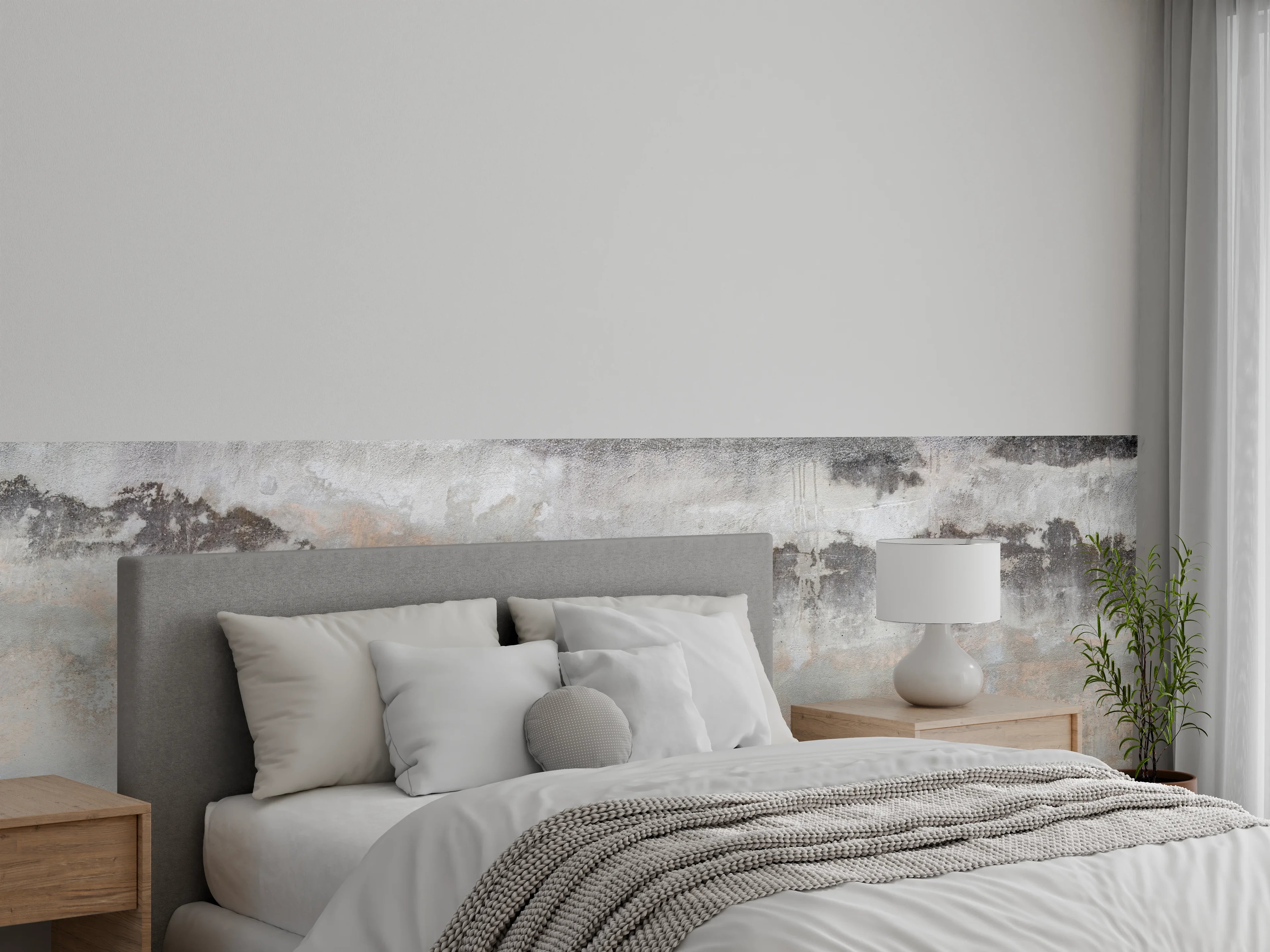 Wandverkleidung Schlafzimmer - Grunge Betonwand