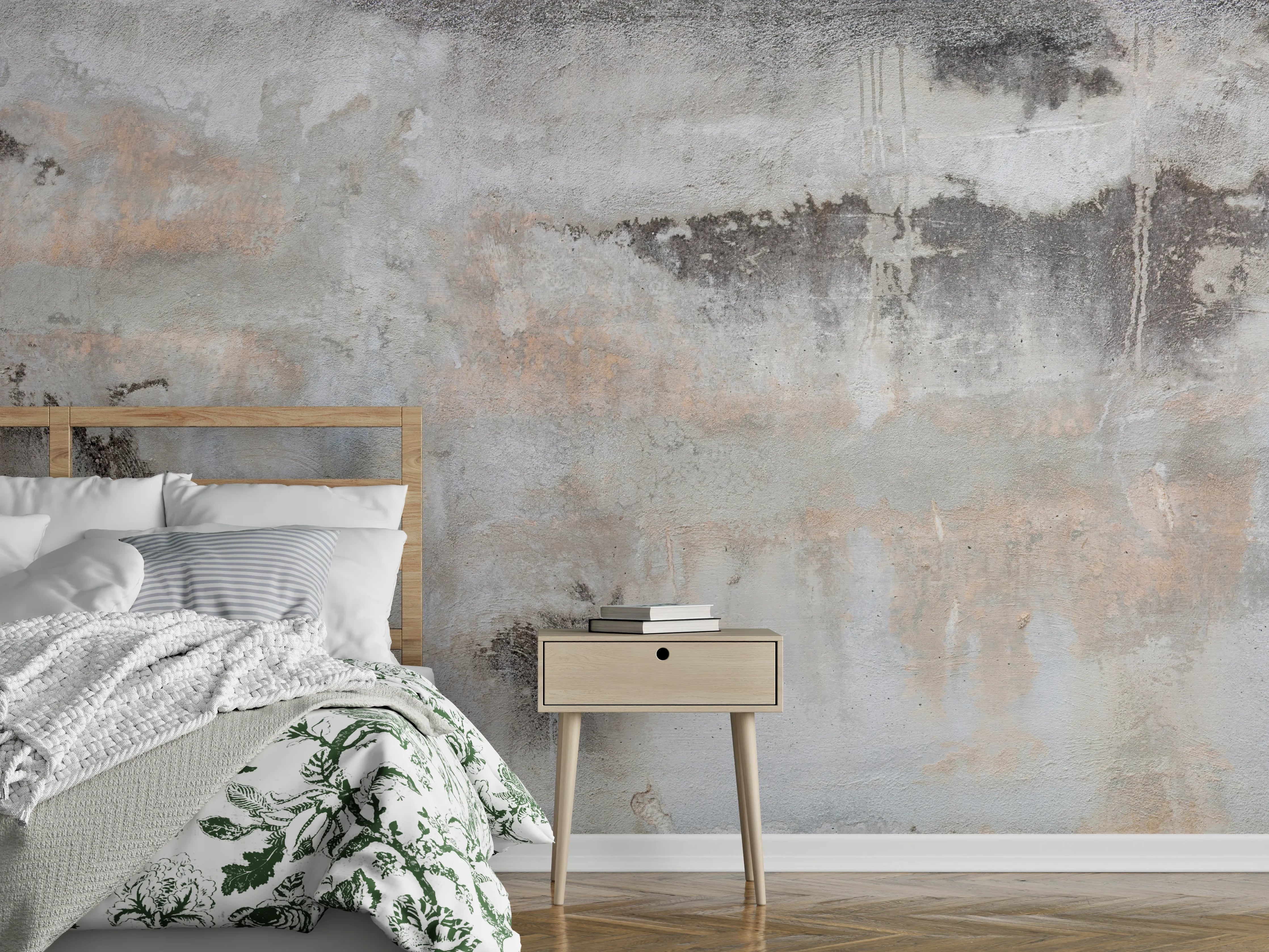 Wandverkleidung Schlafzimmer - Grunge Betonwand